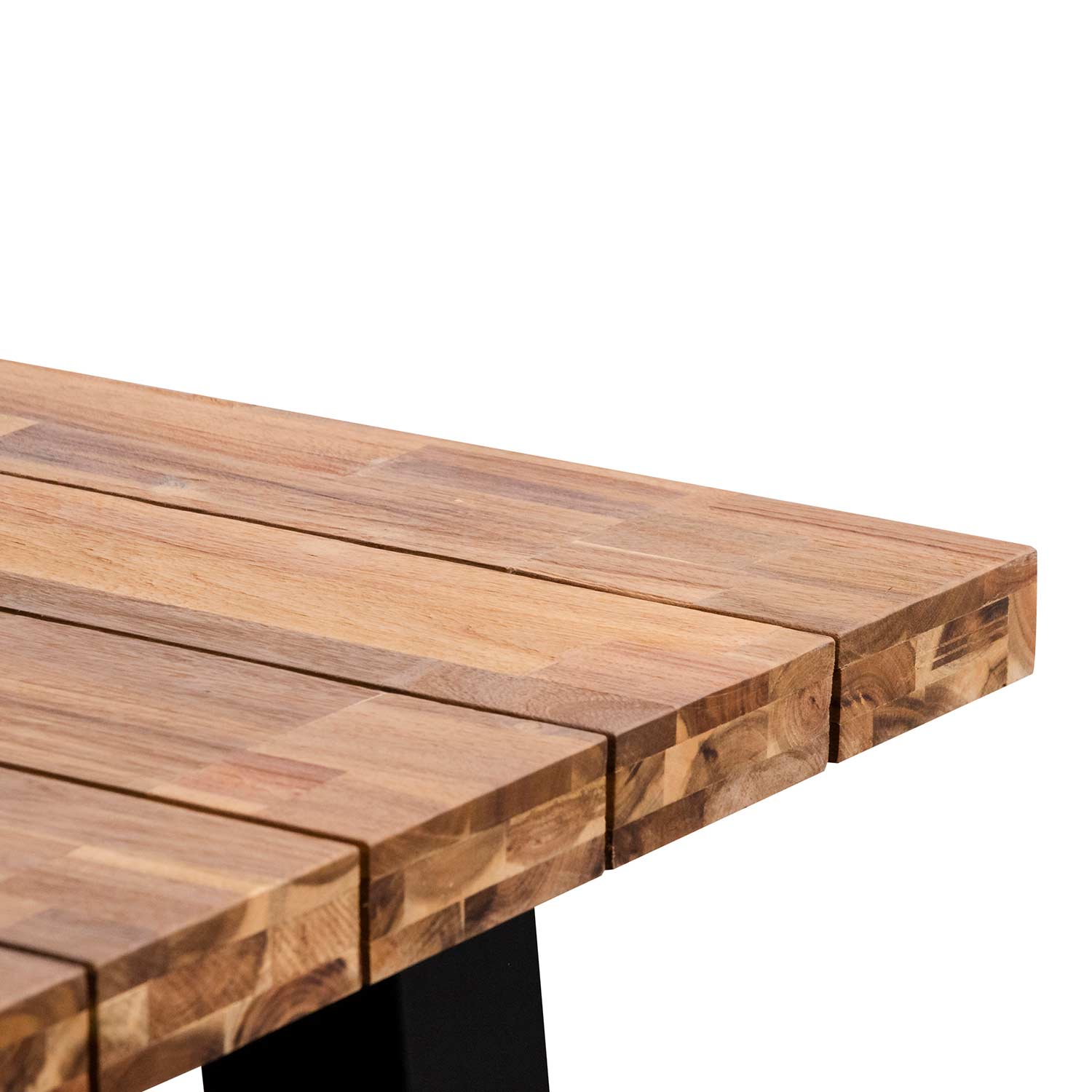 Nemo 2.5m Outdoor Dining Table - Natural Top and Black Base - Dining Tables