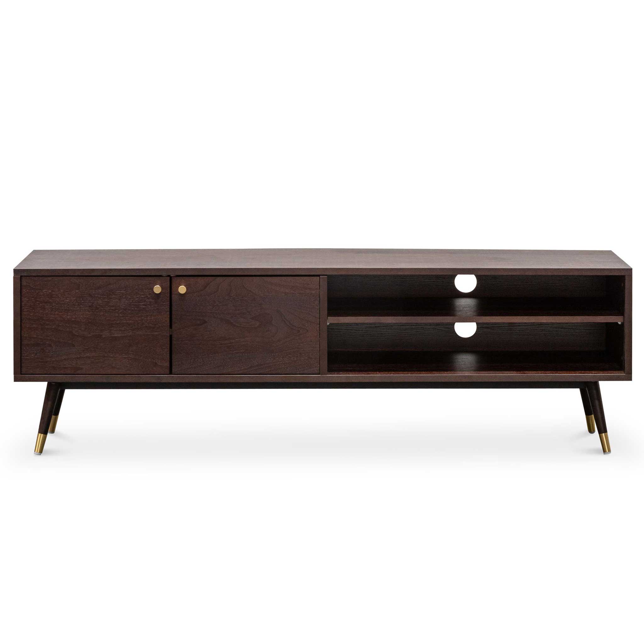 Nia Wooden TV Entertainment Unit - Walnut - TV Units