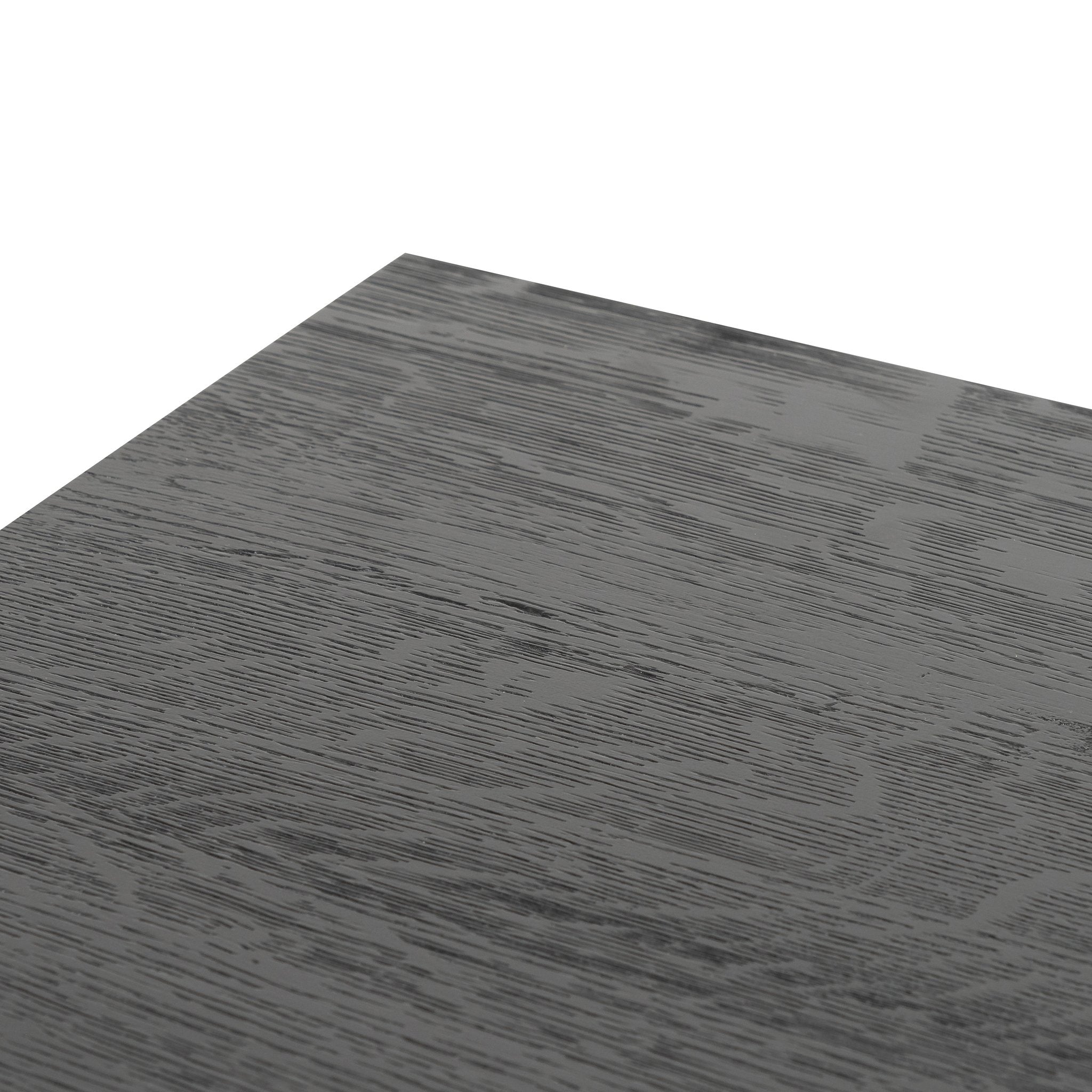 Nile 2.2m Straight Top Dining table - Black Rustic Oak - Metal Legs - Dining Tables