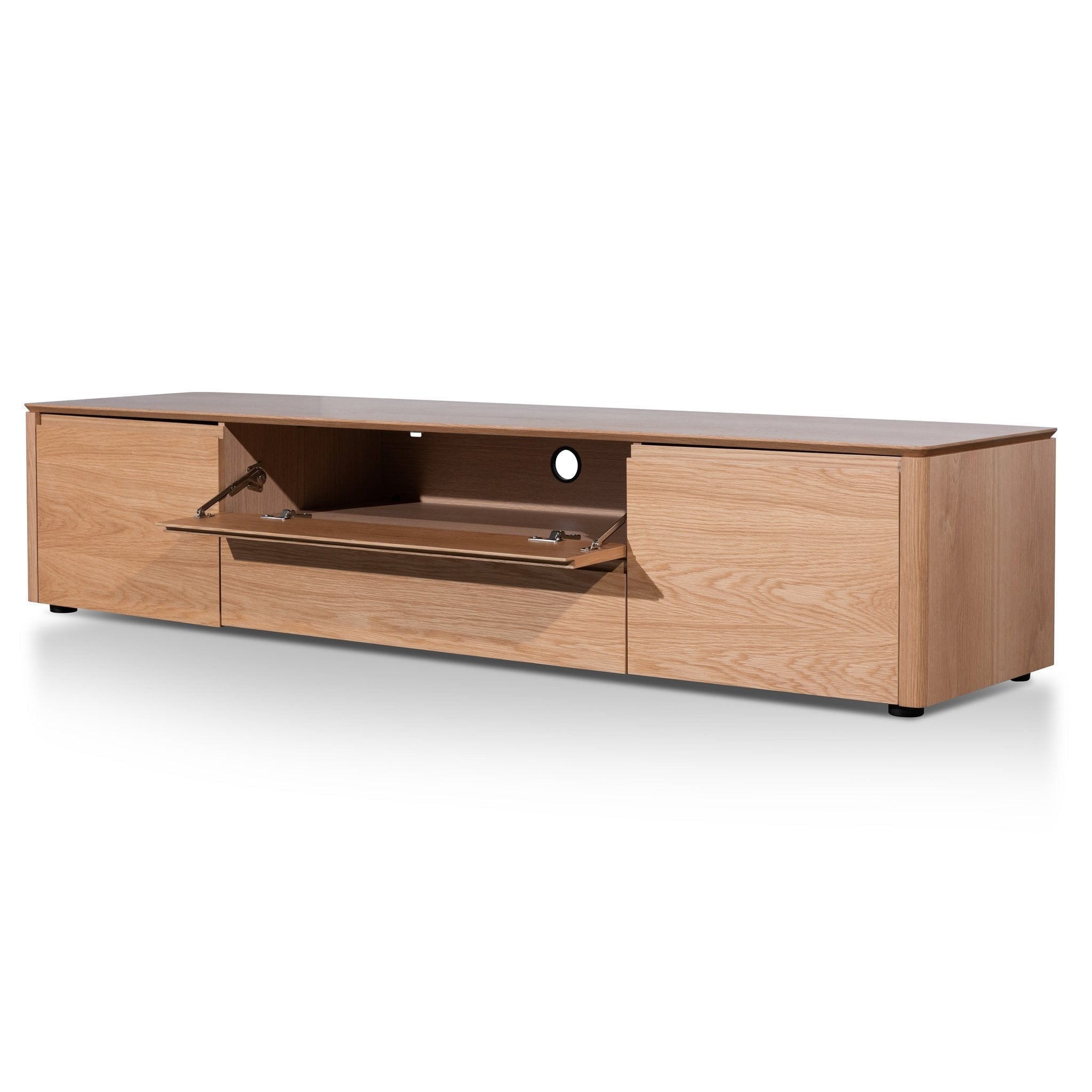 Nolan Entertainment TV Unit with Middle Drawer - Oak Veneer - TV Units