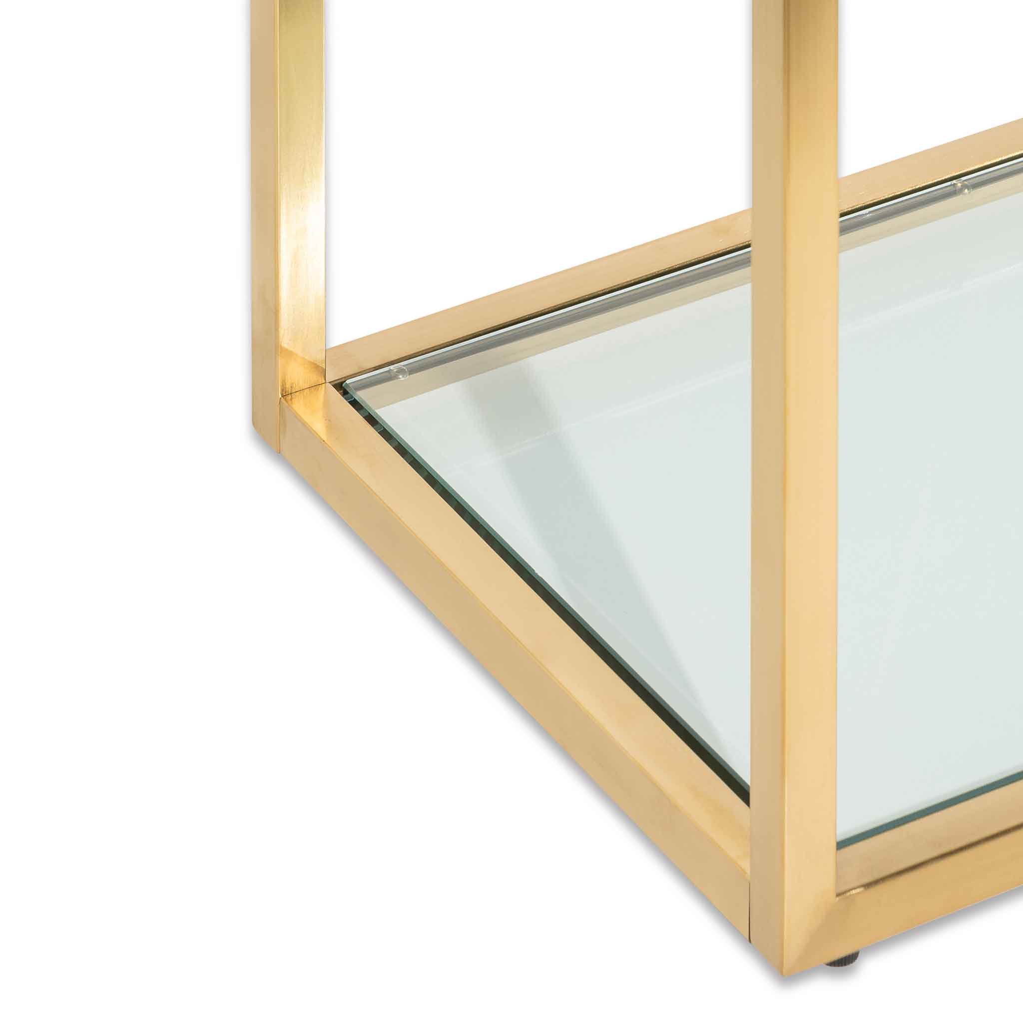Noora Glass Console Table - Gold Base - Console