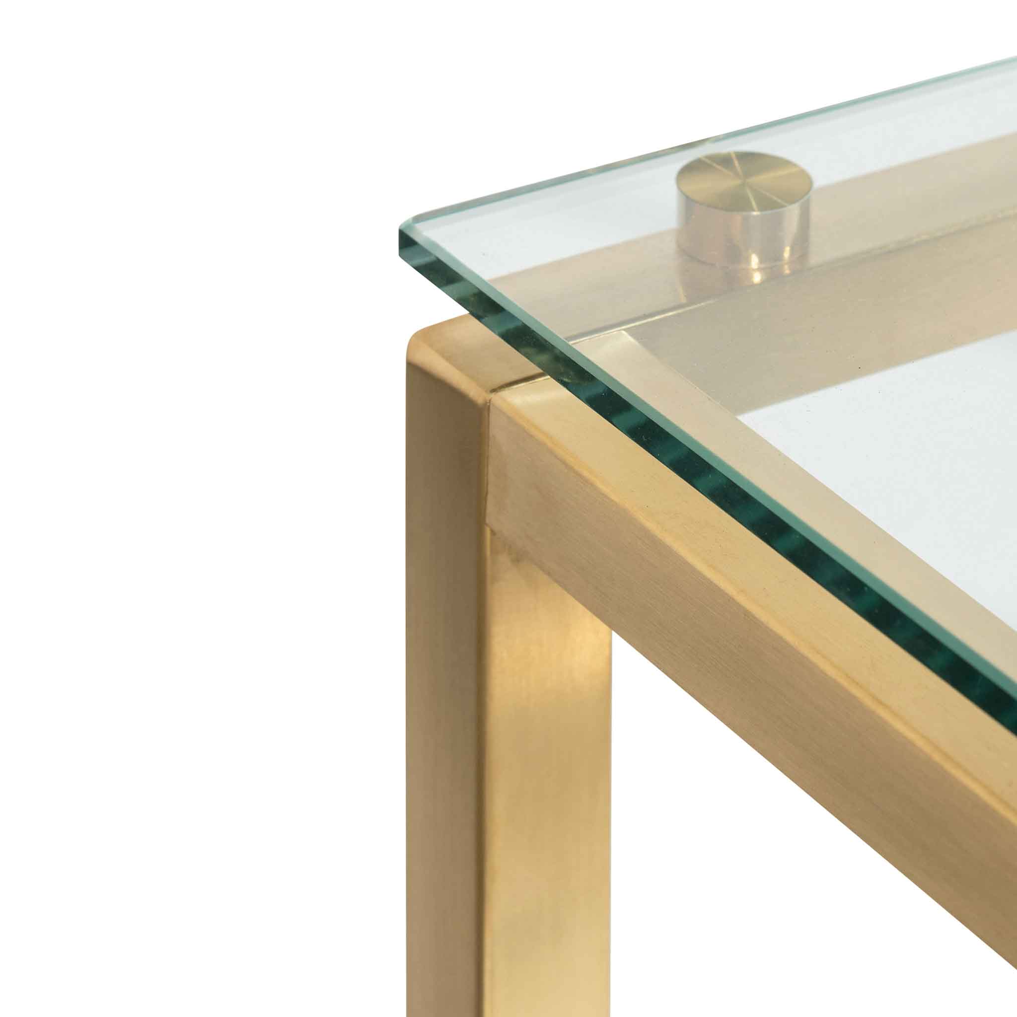 Noora Glass Console Table - Gold Base - Console