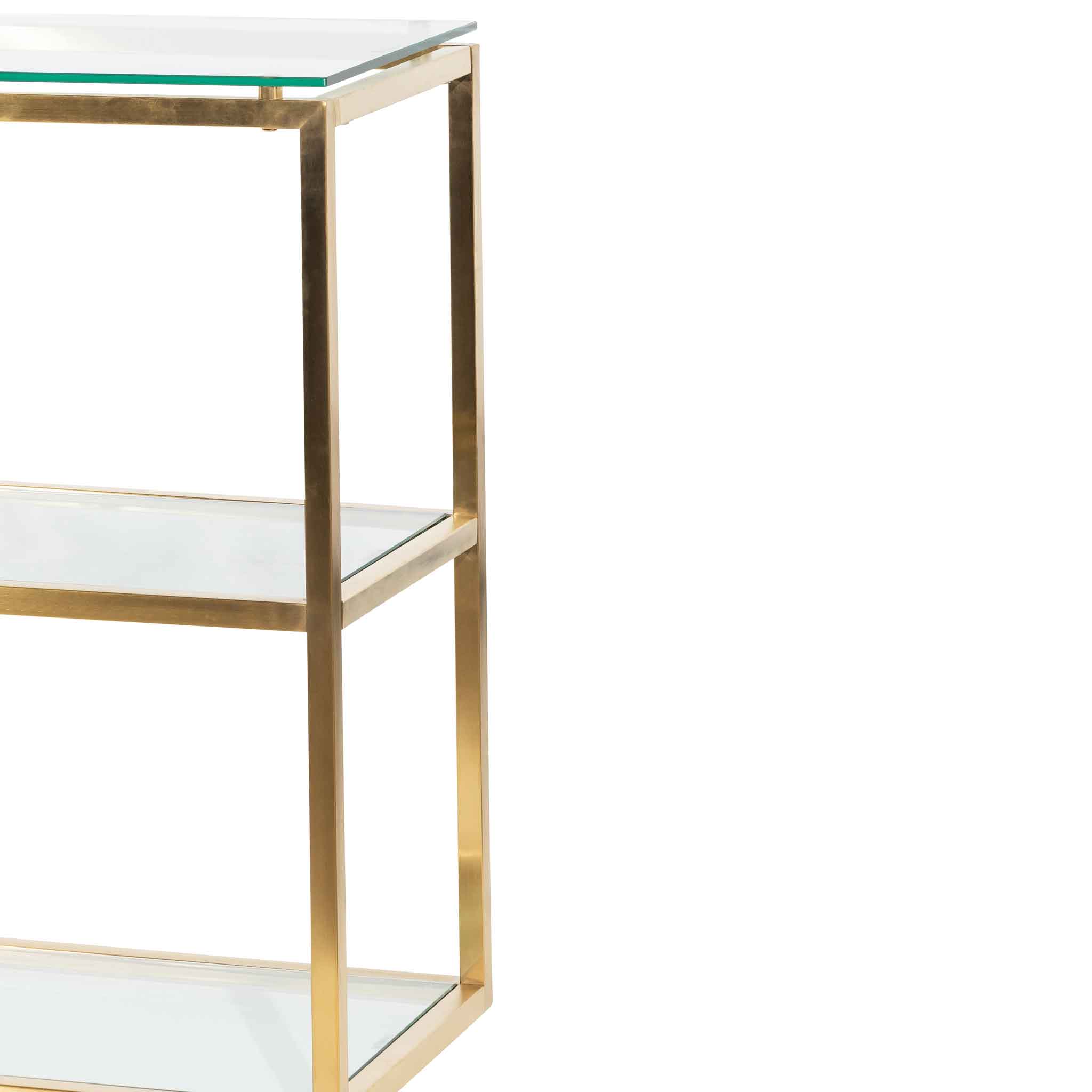 Noora Glass Console Table - Gold Base - Console