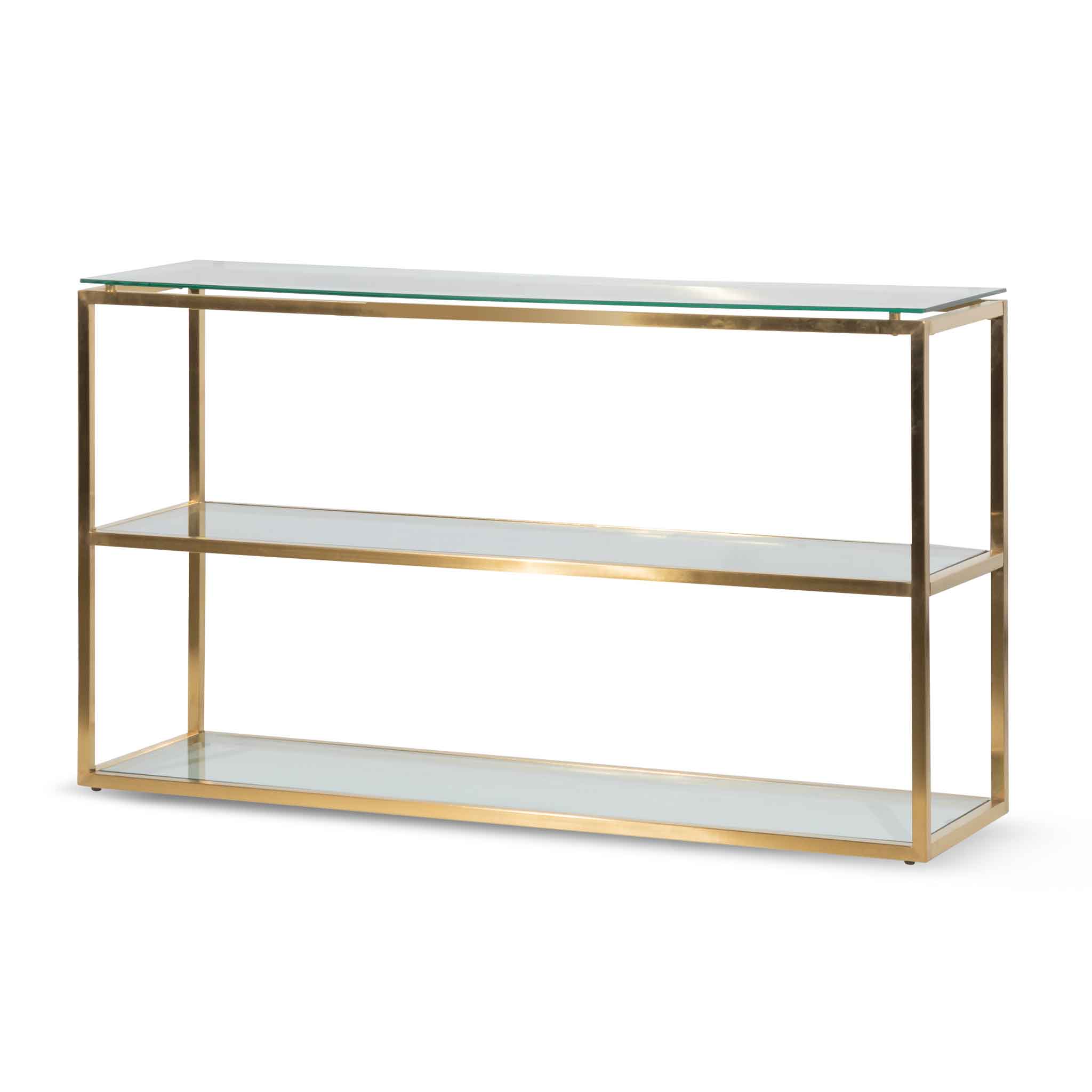 Noora Glass Console Table - Gold Base - Console