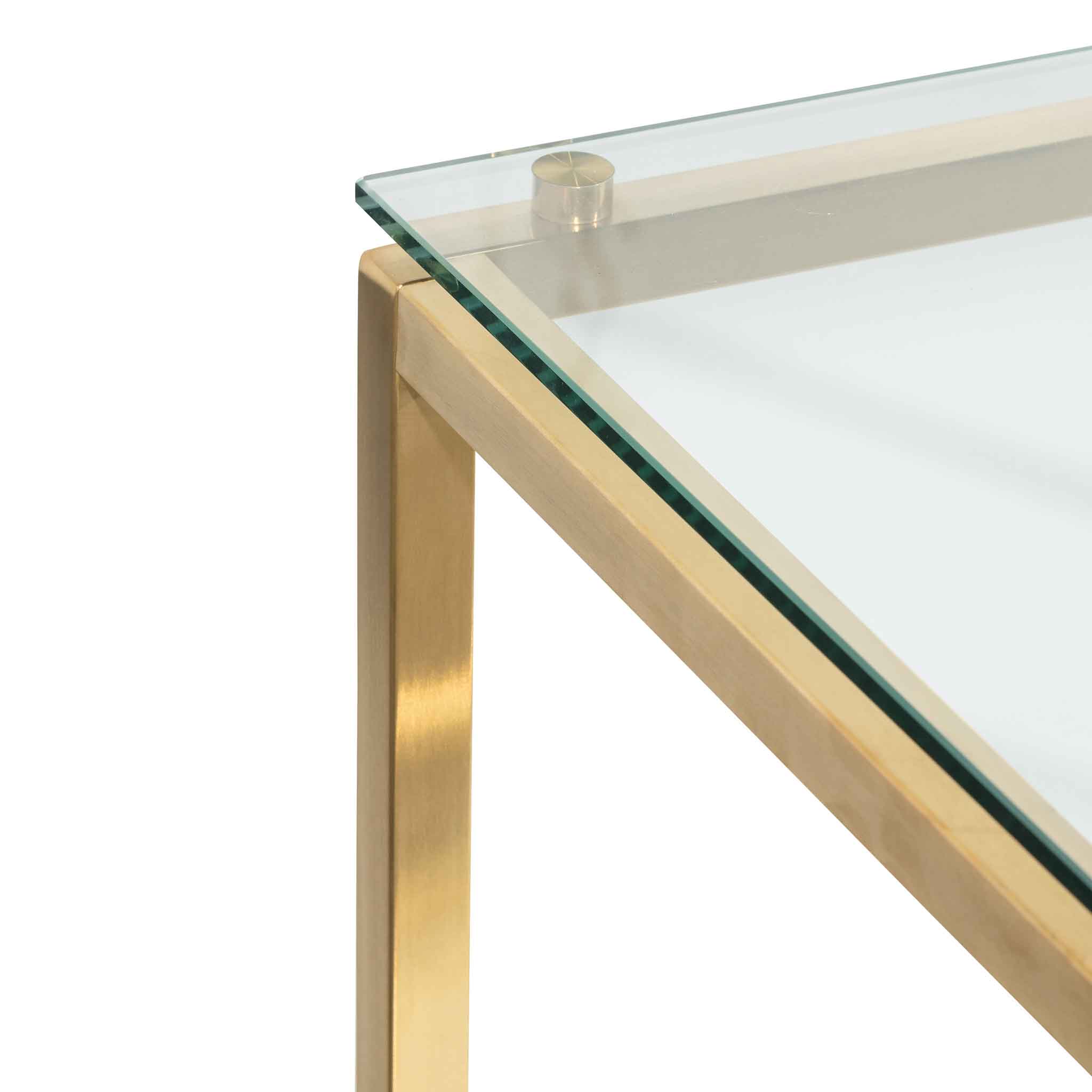 Noora Glass Console Table - Gold Base - Console