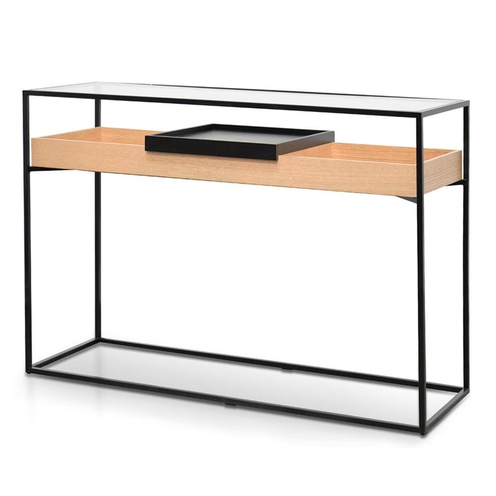 Oliver Metal Frame Console - Natural and Black - Console