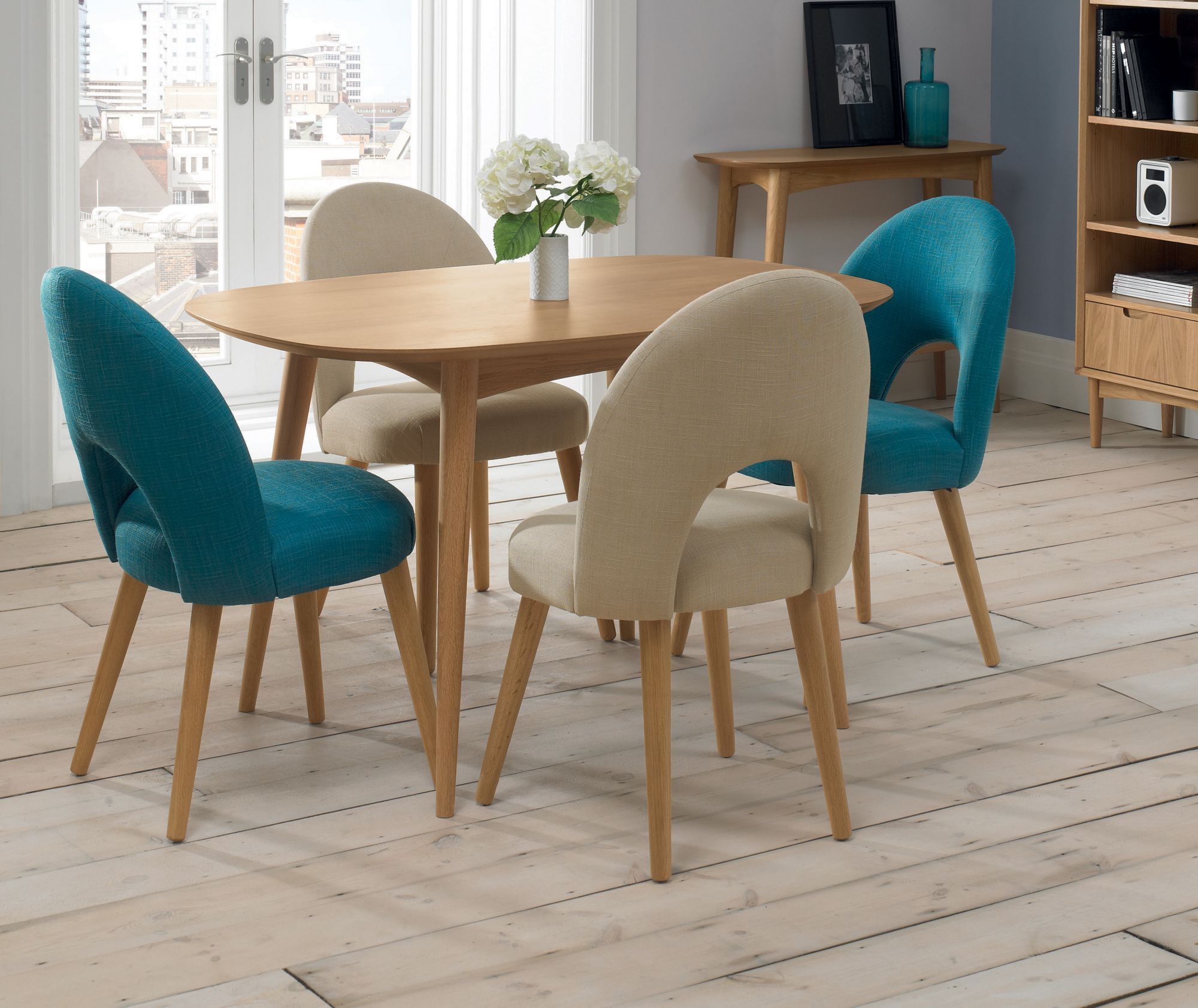 Oliver Upholstered Dining Chair - Stone Fabric - Dining Chairs