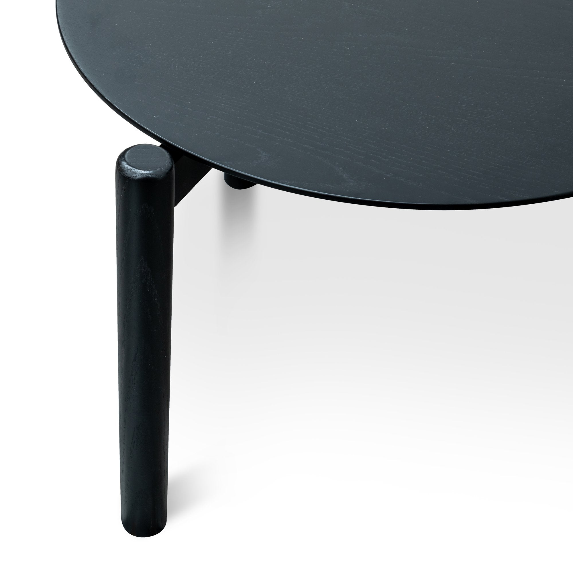 Olivia Wooden Round Coffee Table - Black - Coffee Table