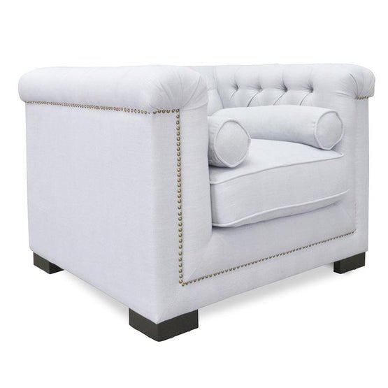 Penelope Chesterfield Lounge Chair - Grey - Armchairs