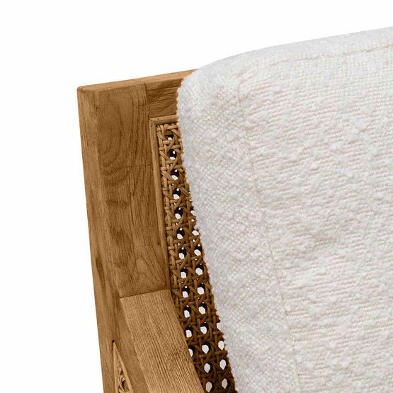 Raya Rattan Arm Chair - Ivory White Boucle - Armchairs