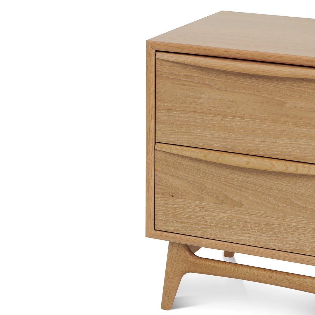 Ruby 2 Drawer Bedside Table - Natural Oak - Bedside Tables