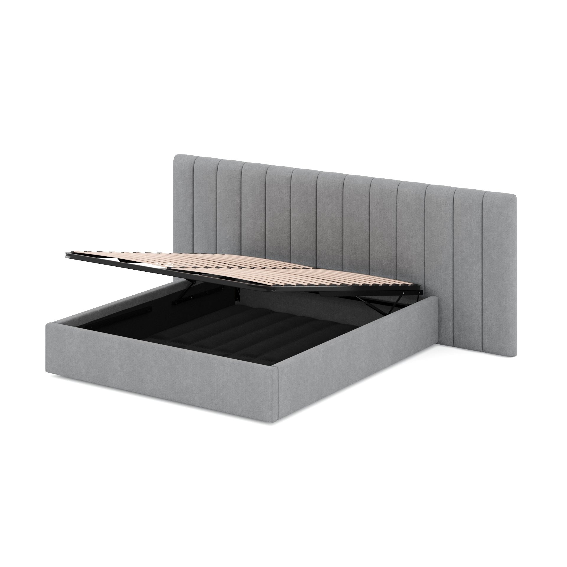 Ryan Wide Base King Sized Bed Frame - Flint Grey - Beds