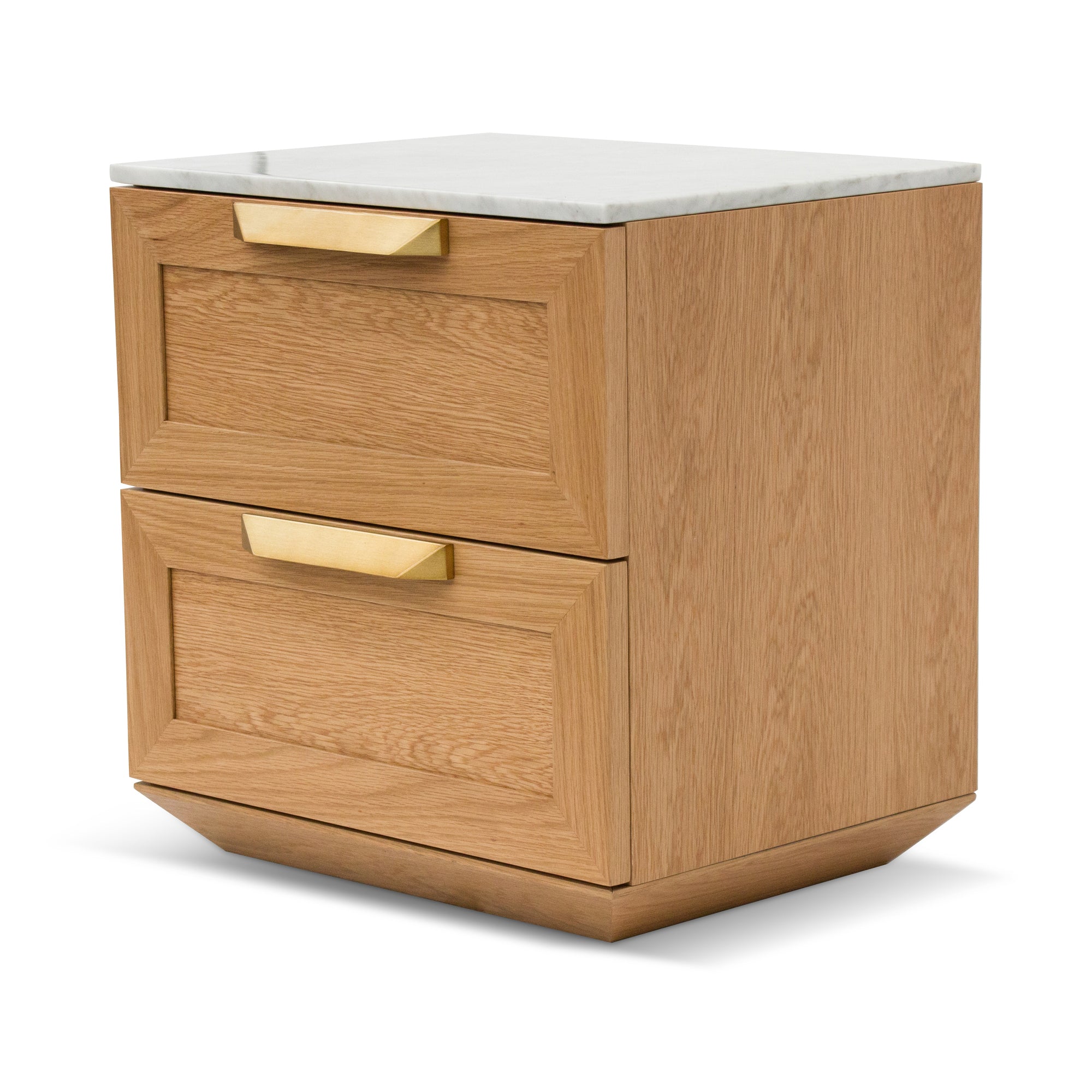 Selena Bedside Table - Natural with Marble Top - Bedside Tables