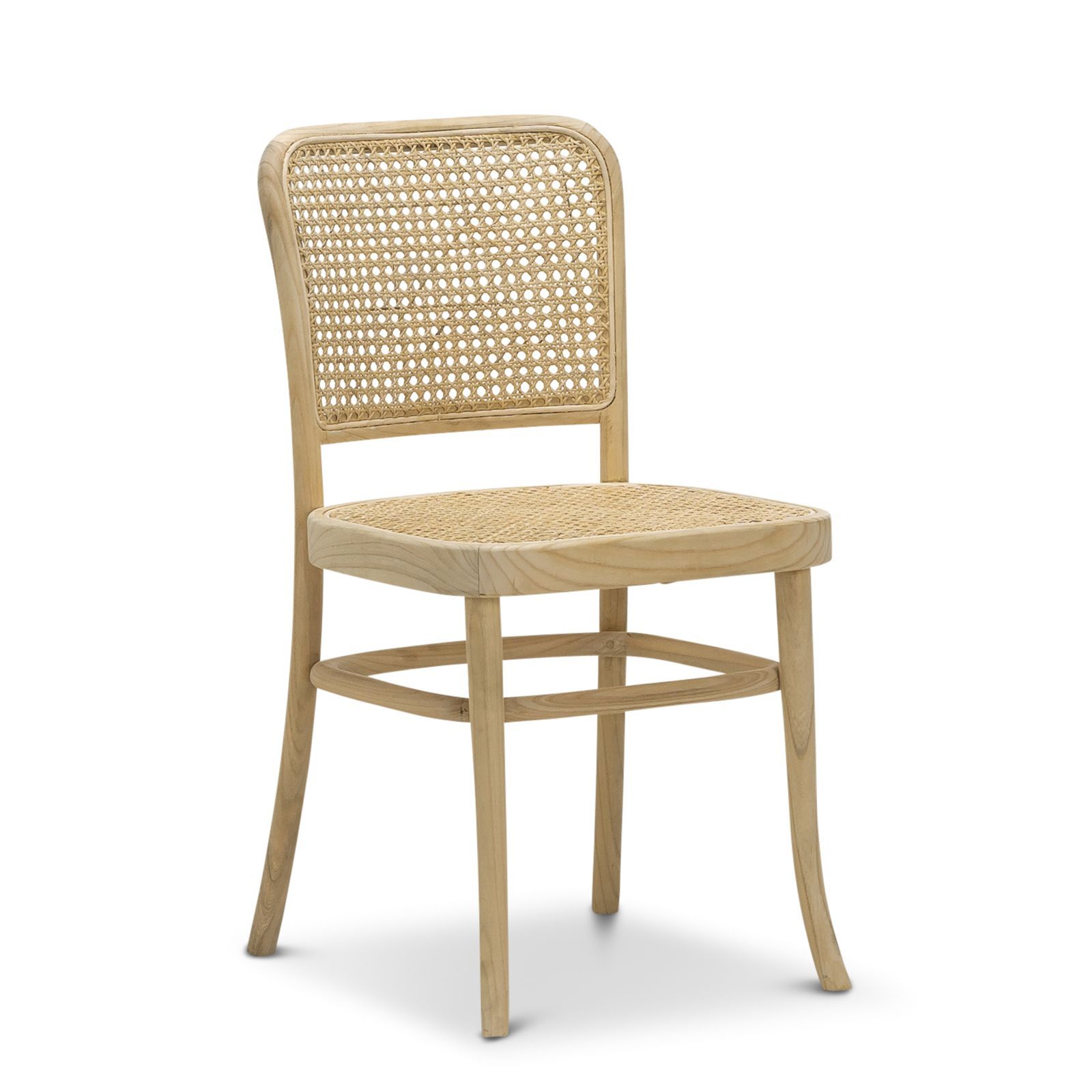 Set of 2 Amara Teak Wood Cane Dining Chair - Natural - Dining Chairs