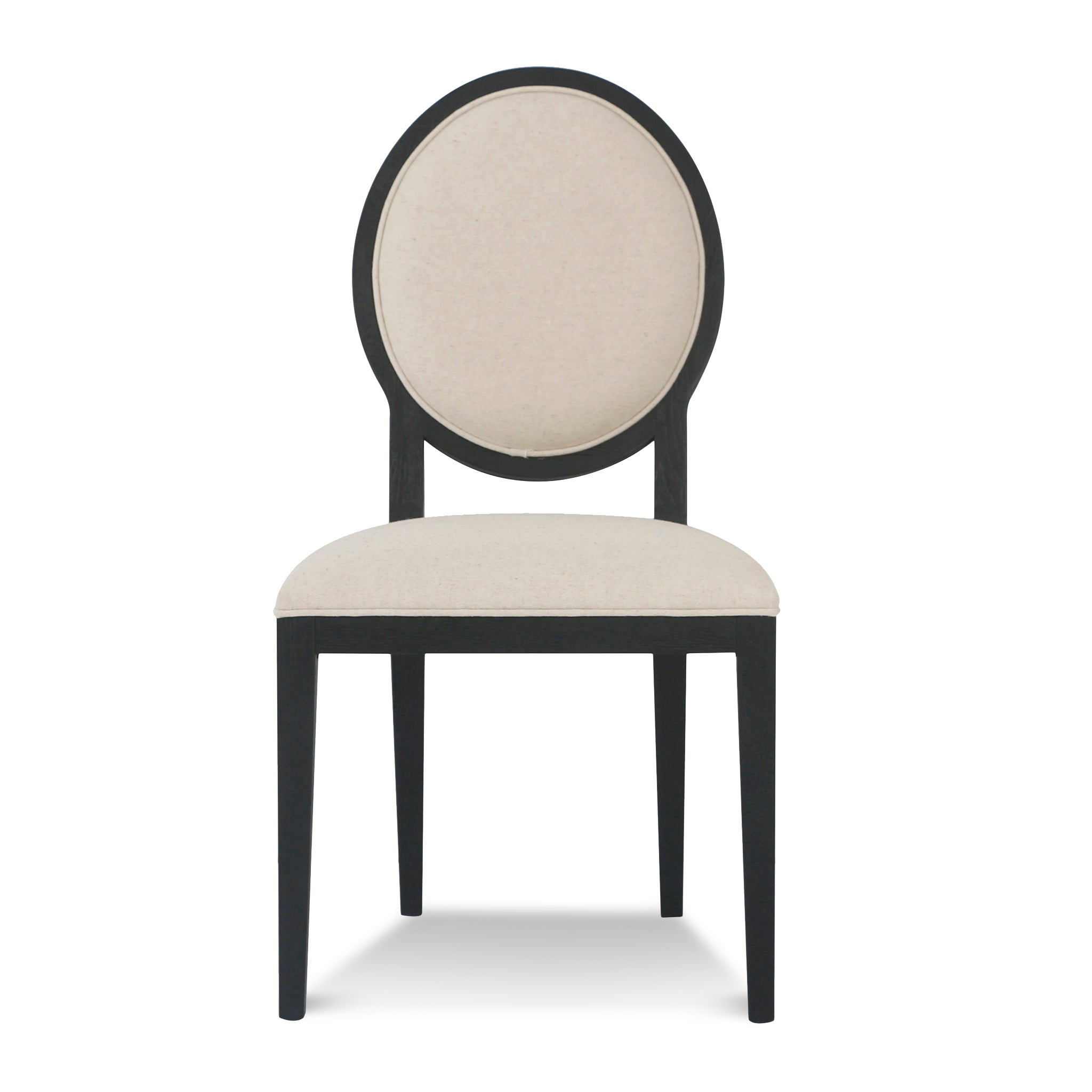 Set of 2 Ayla Fabric Dining Chair - Beige and Black - Dining Chairs