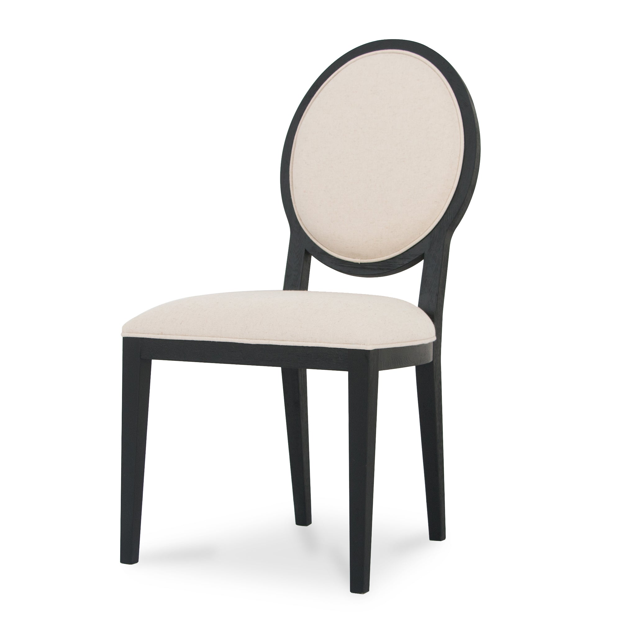 Set of 2 Ayla Fabric Dining Chair - Beige and Black - Dining Chairs