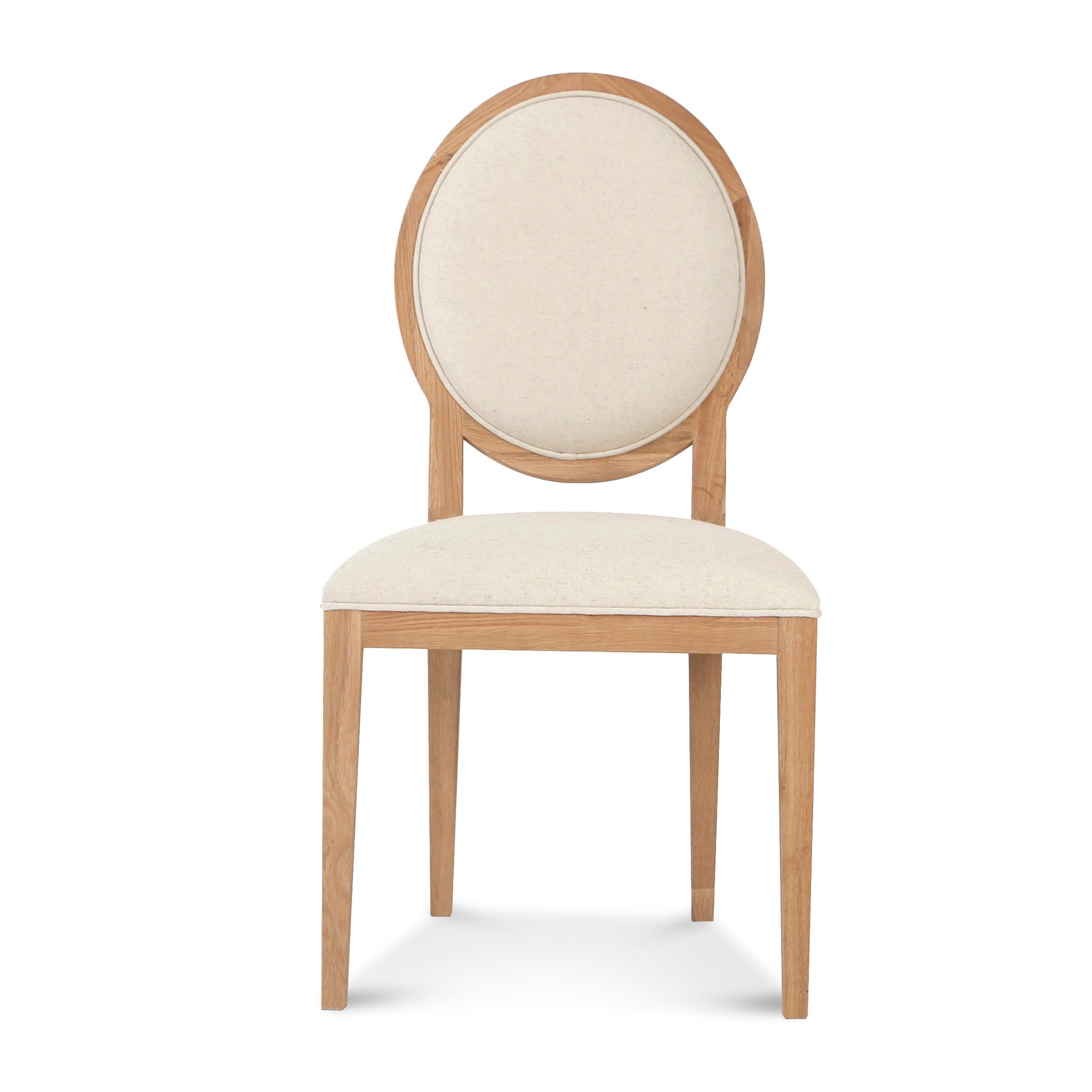 Set of 2 Ayla Fabric Dining Chair - Beige and Natural - Dining Chairs