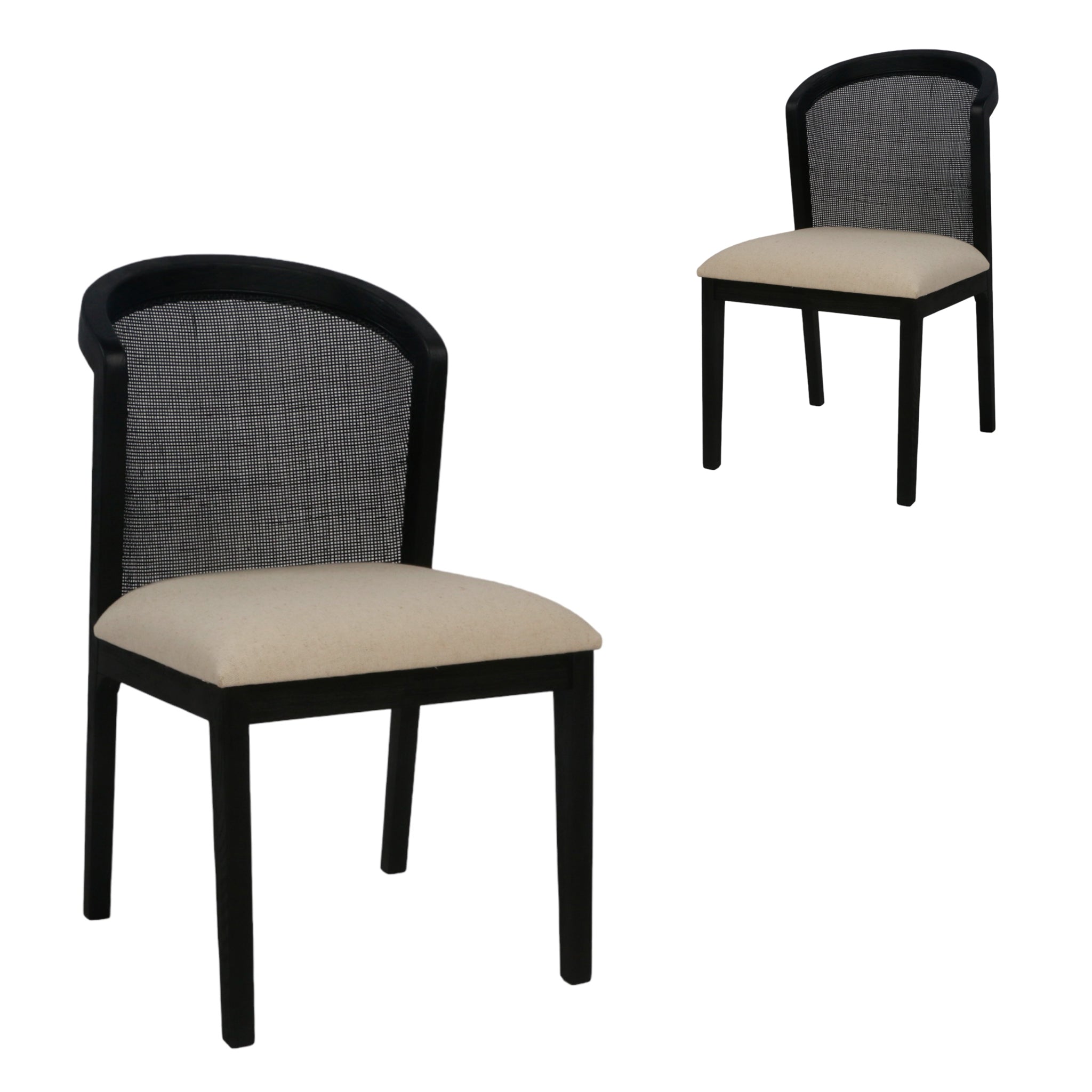 Set of 2 Edward Elm Dining Chair - Black - Dining Chairs