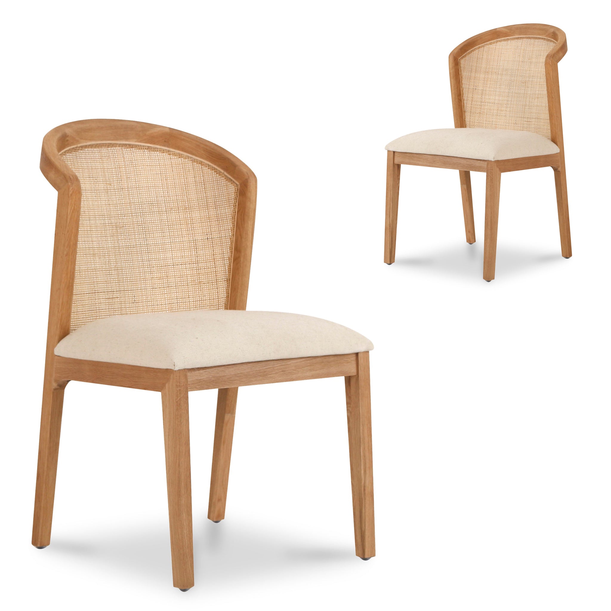 Set of 2 Edward Fabric Dining Chair - Light Beige - Dining Chairs