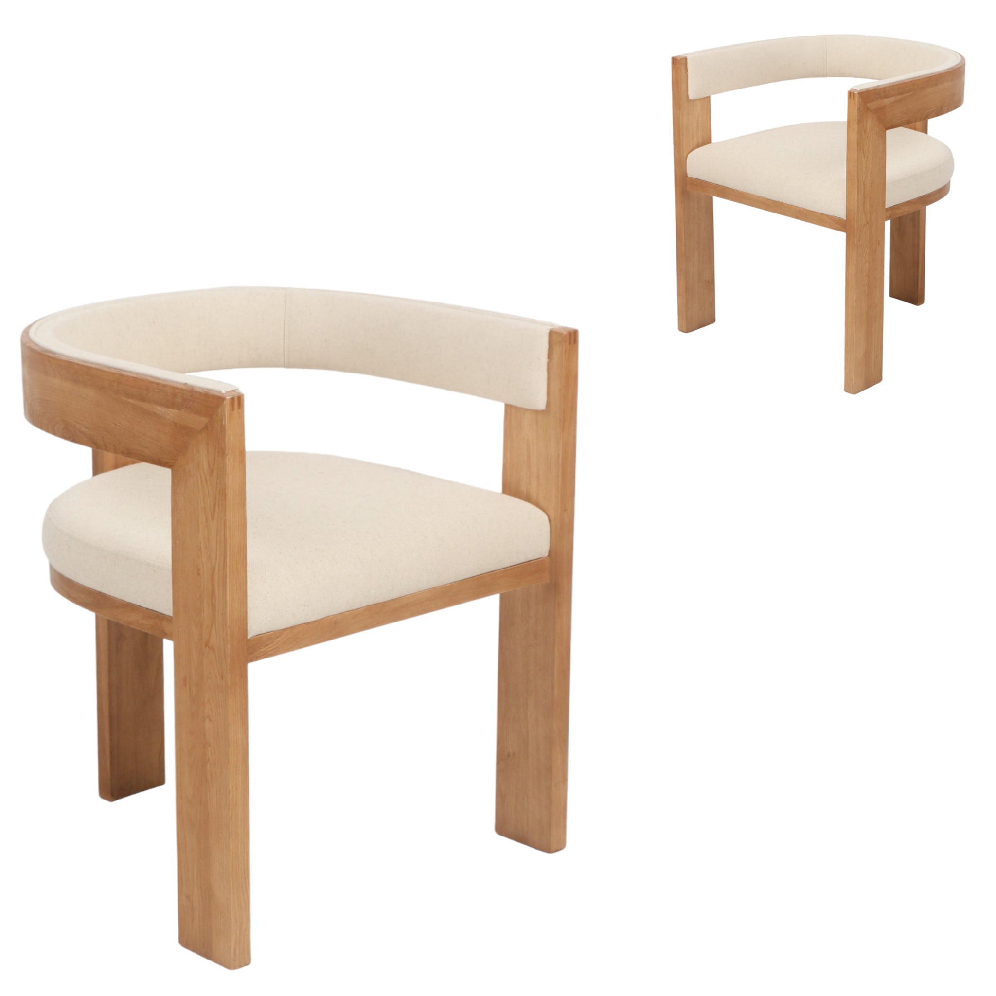 Set of 2 Elise Elm Dining Chair - Light Beige - Dining Chairs