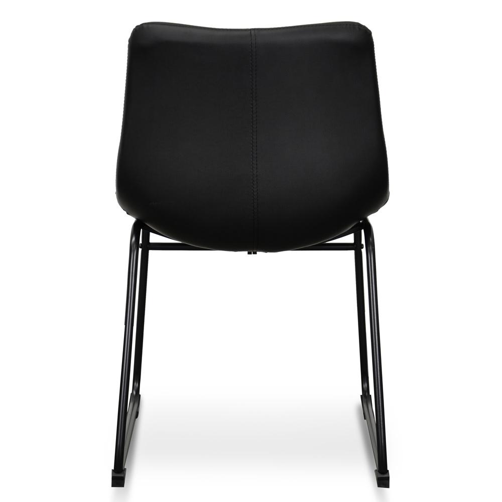 Set of 2 Ethan Dining Chair - Black PU Leather - Dining Chairs