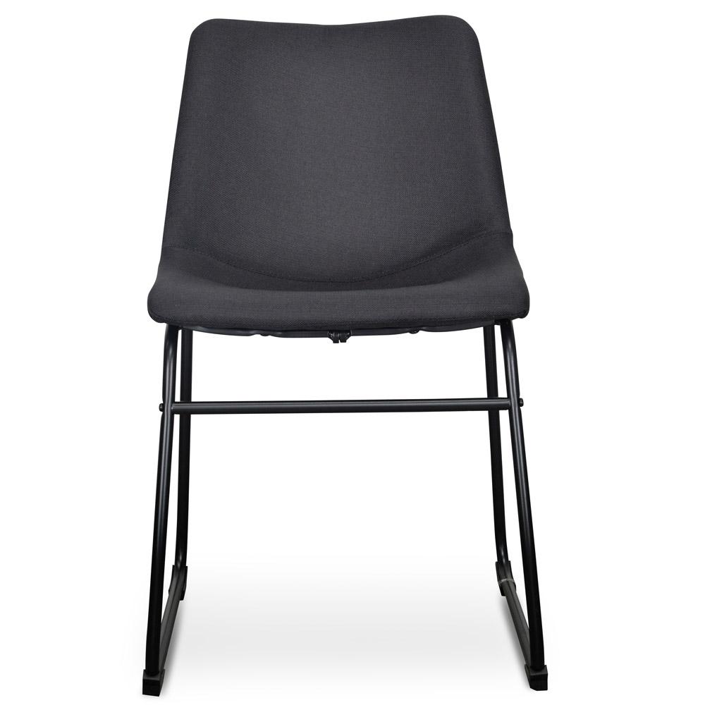 Set of 2 Ethan Fabric Dining Chair - Black - Dining Chairs