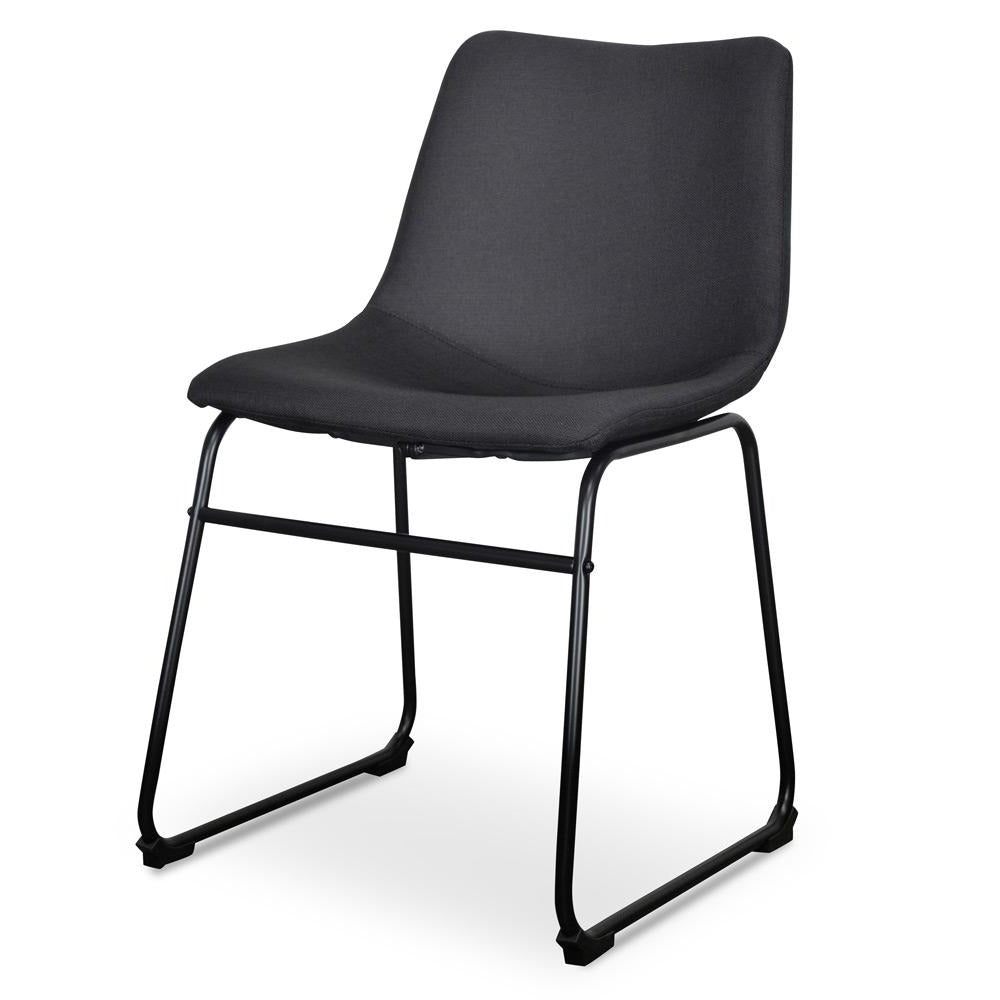Set of 2 Ethan Fabric Dining Chair - Black - Dining Chairs