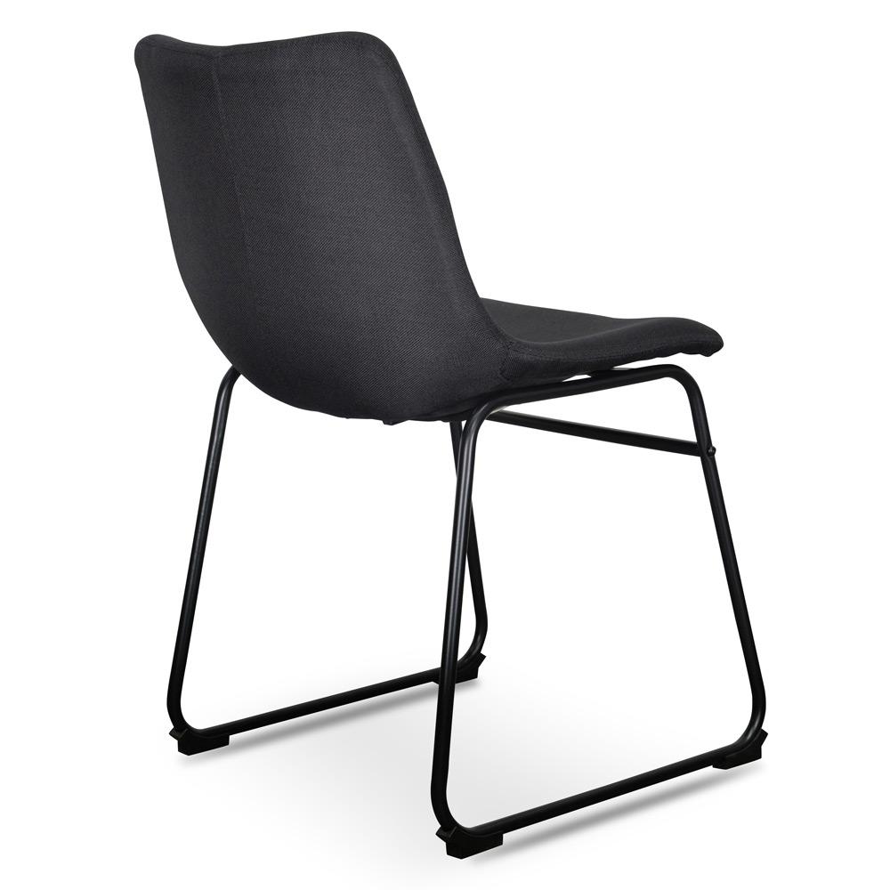 Set of 2 Ethan Fabric Dining Chair - Black - Dining Chairs