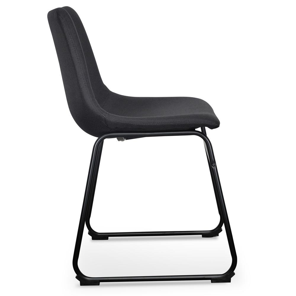 Set of 2 Ethan Fabric Dining Chair - Black - Dining Chairs