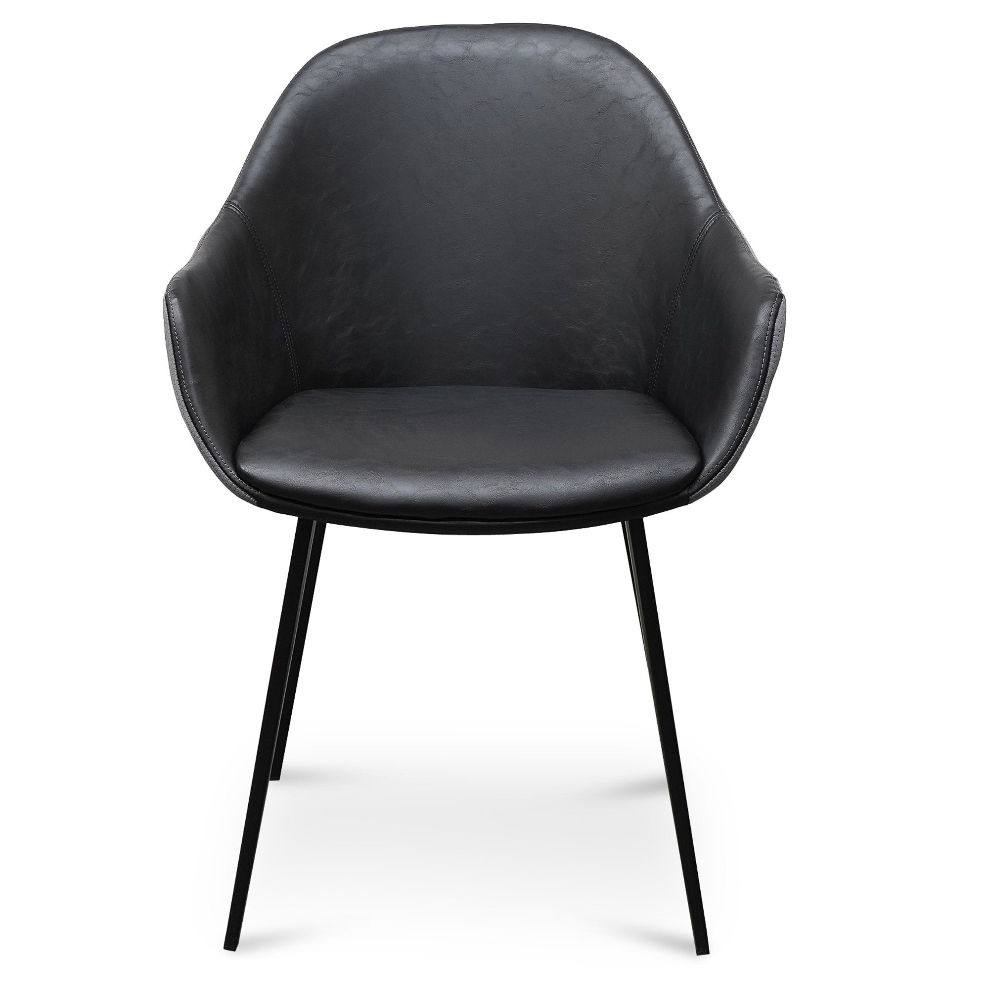 Set of 2 Finn Dining Chair - Antique Black and Charcoal Velvet - Dining Chairs