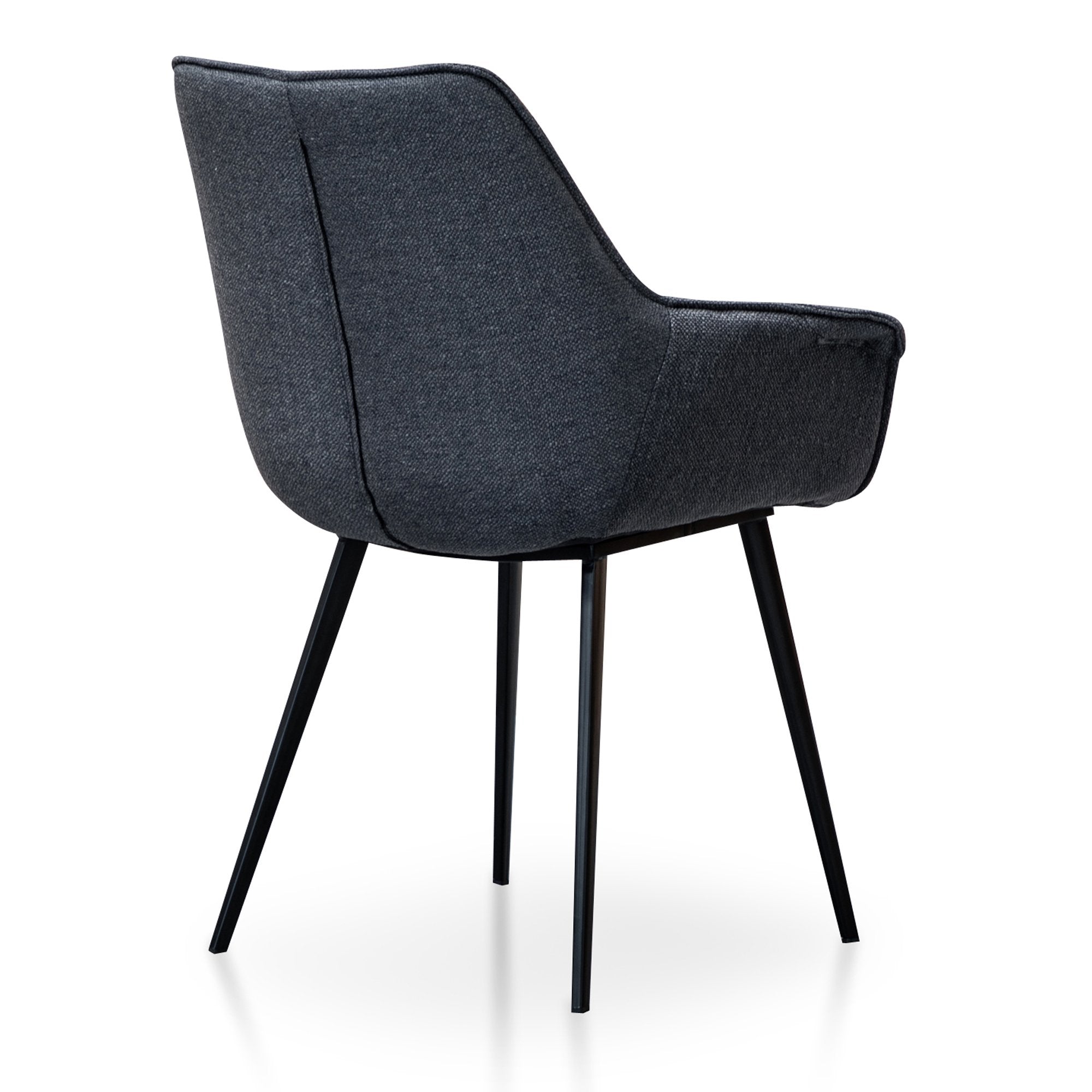 Set of 2 James Fabric Dining Chair - Charcoal Grey - Dining Chairs