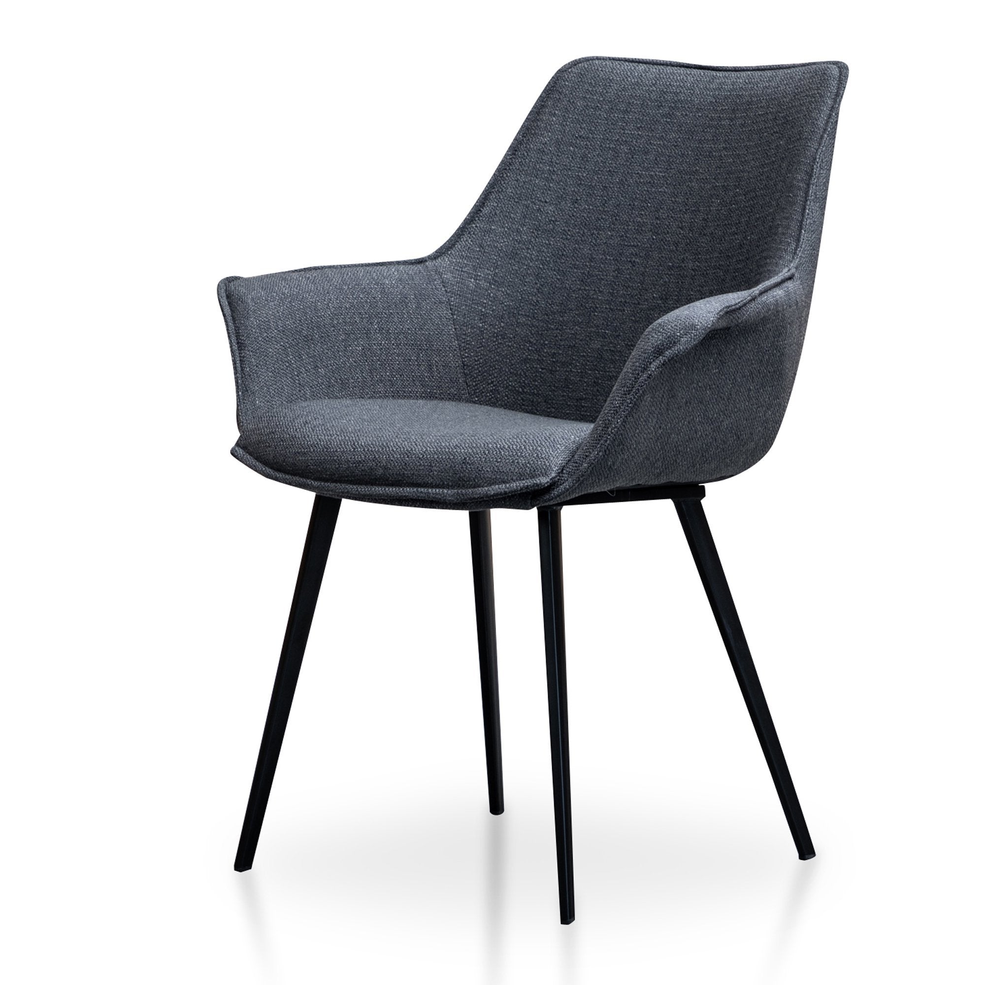 Set of 2 James Fabric Dining Chair - Charcoal Grey - Dining Chairs