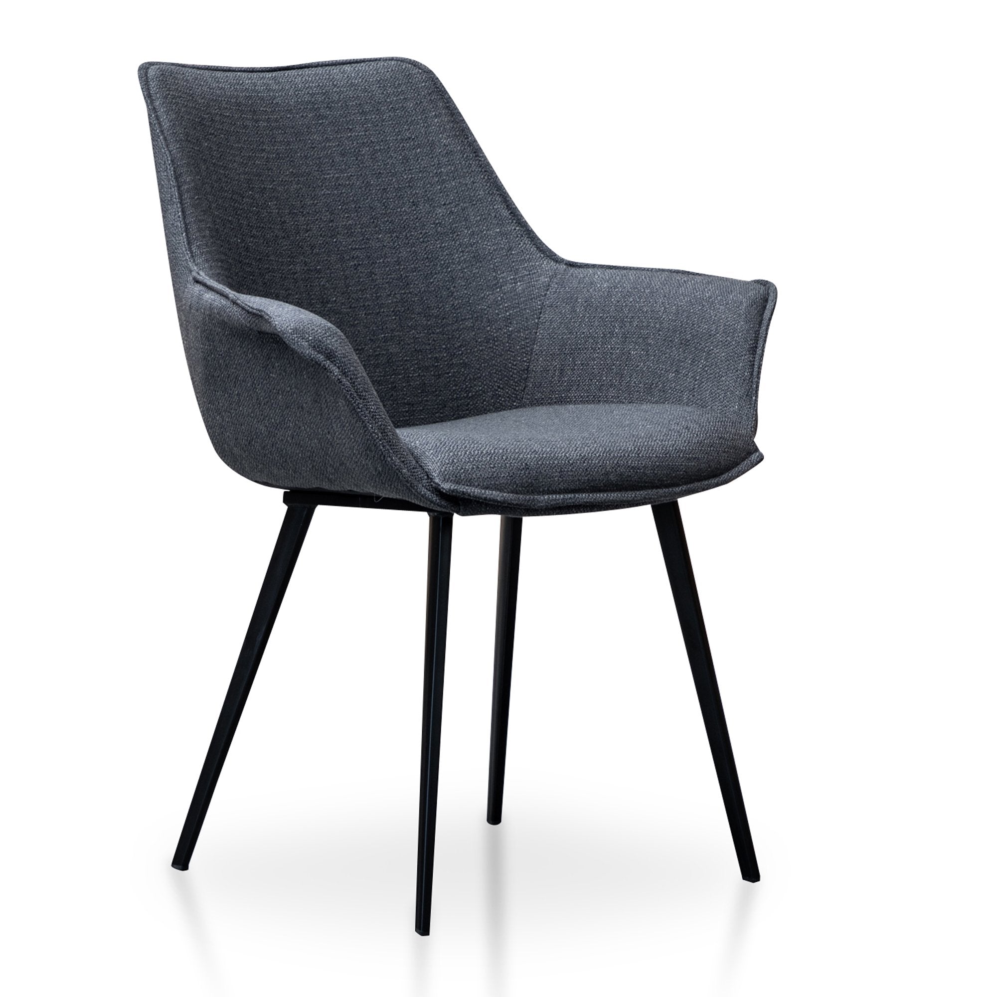 Set of 2 James Fabric Dining Chair - Charcoal Grey - Dining Chairs
