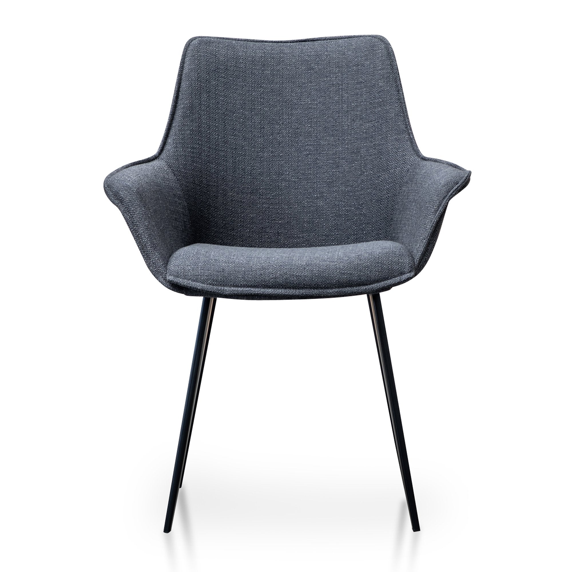 Set of 2 James Fabric Dining Chair - Charcoal Grey - Dining Chairs
