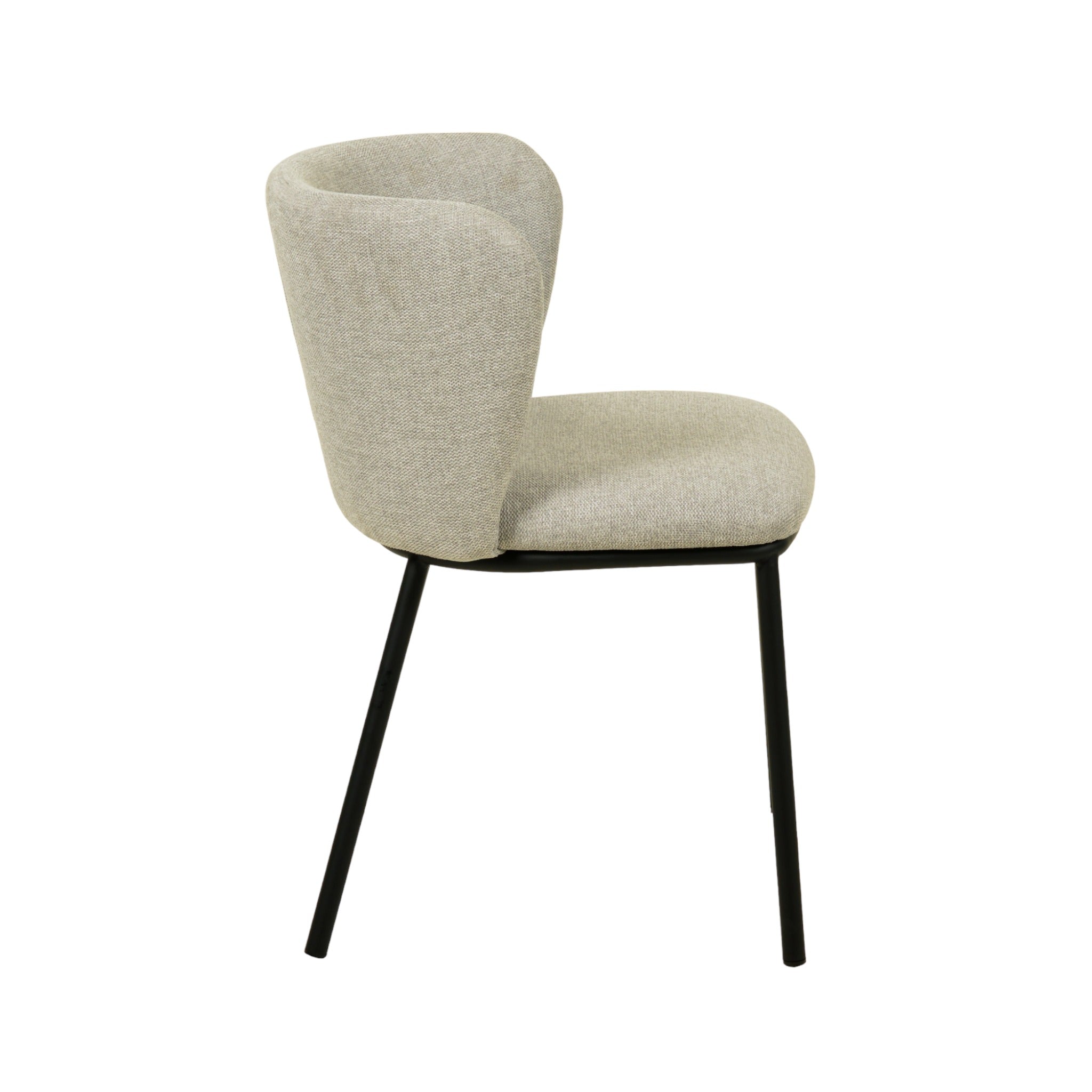 Set of 2 James Fabric Dining Chair - Coastal Light Grey - Dining Chairs