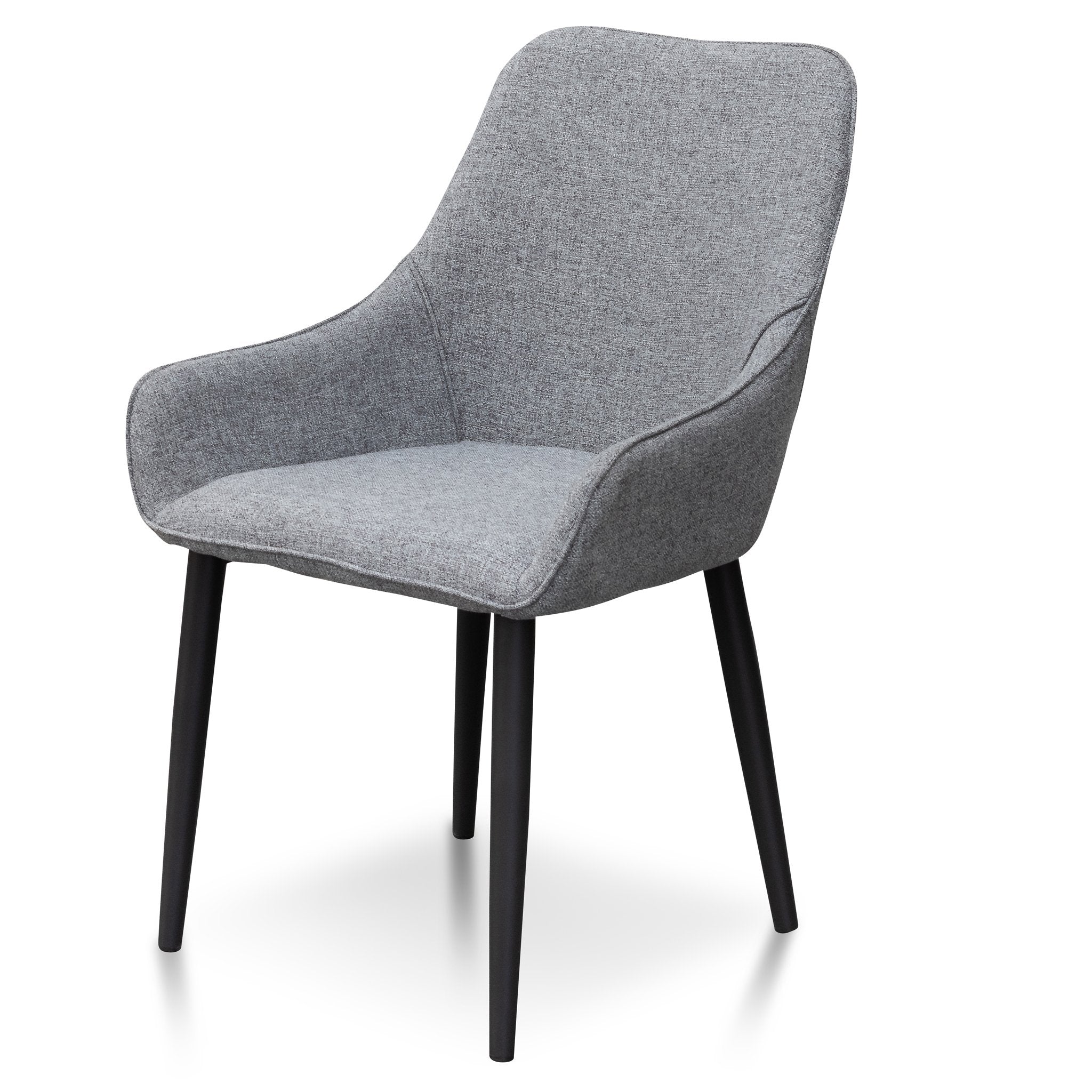 Set of 2 Jasmin Fabric Dining Chair - Pebble Grey - Dining Chairs