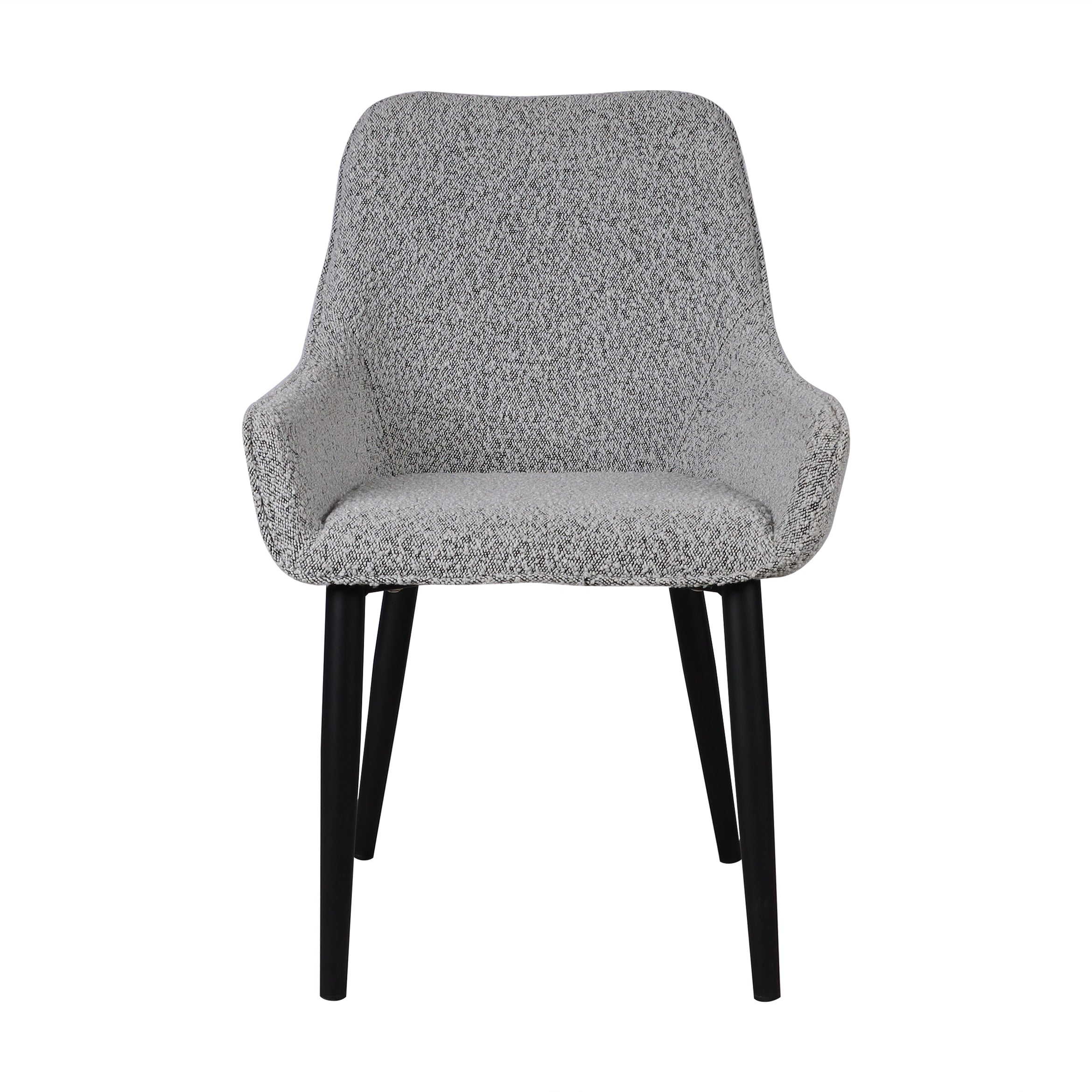 Set of 2 Mercotte Dining Chair - Pepper Boucle - Dining Chairs