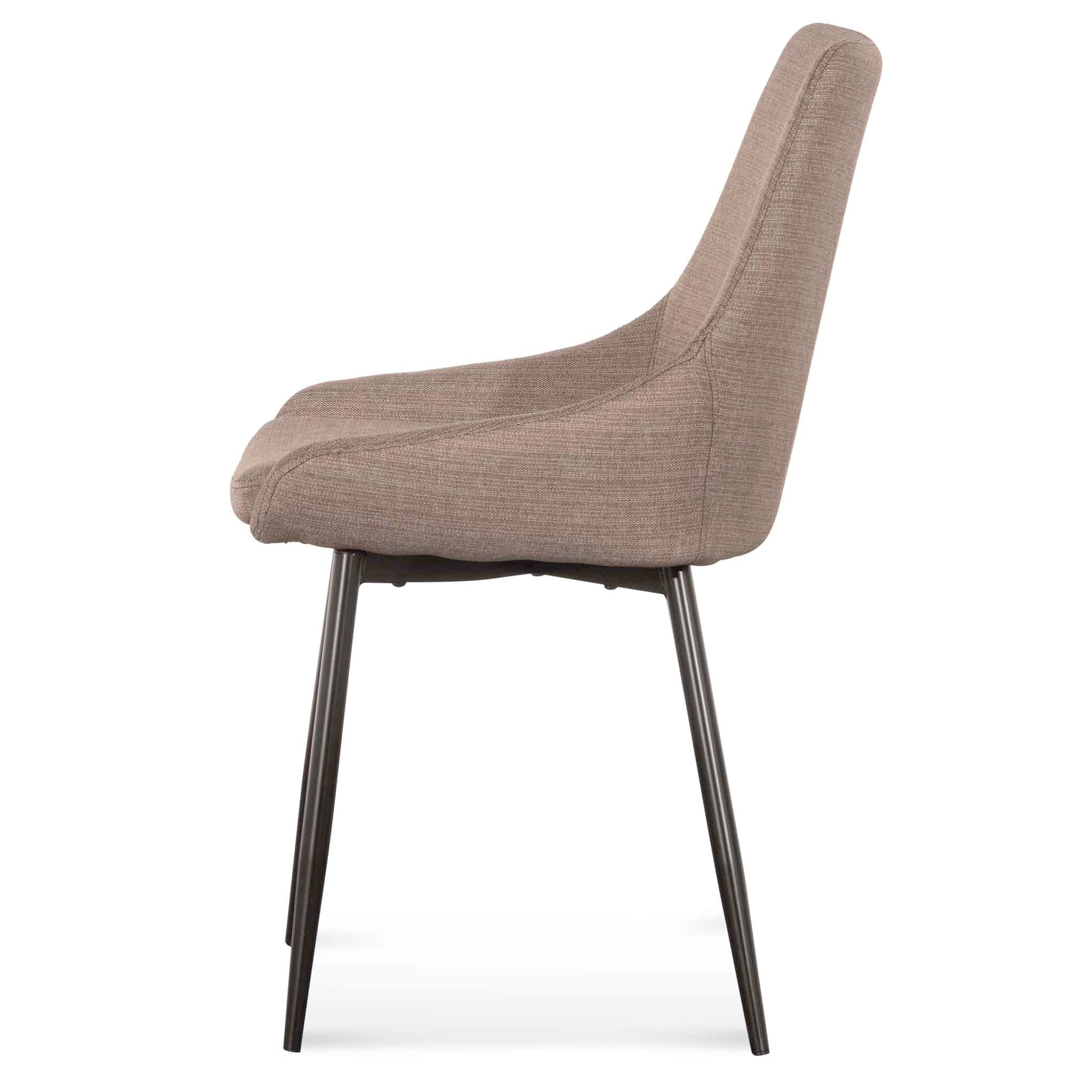 Set of 2 Millie Fabric Dining Chair - Brown Grey - Dining Chairs
