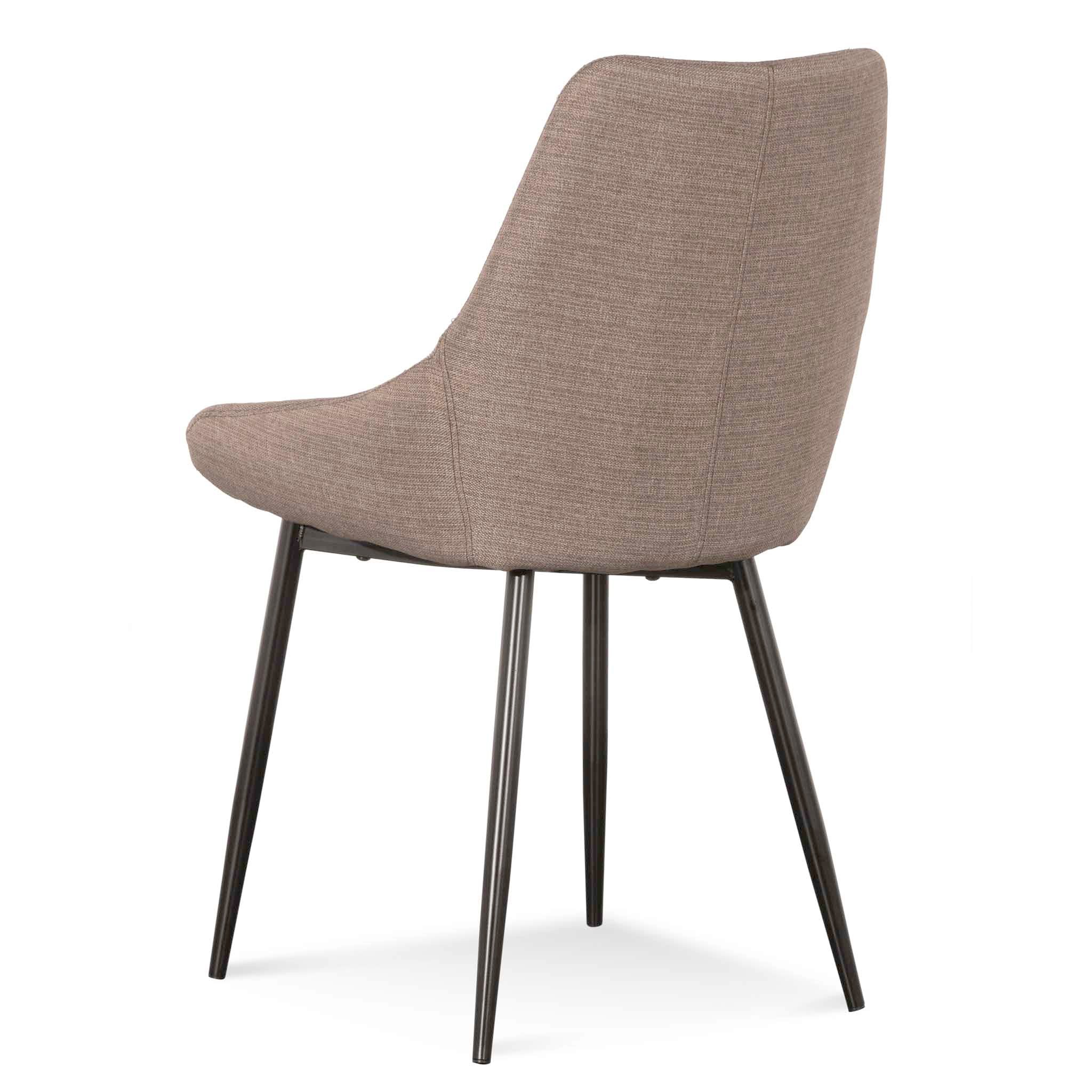 Set of 2 Millie Fabric Dining Chair - Brown Grey - Dining Chairs