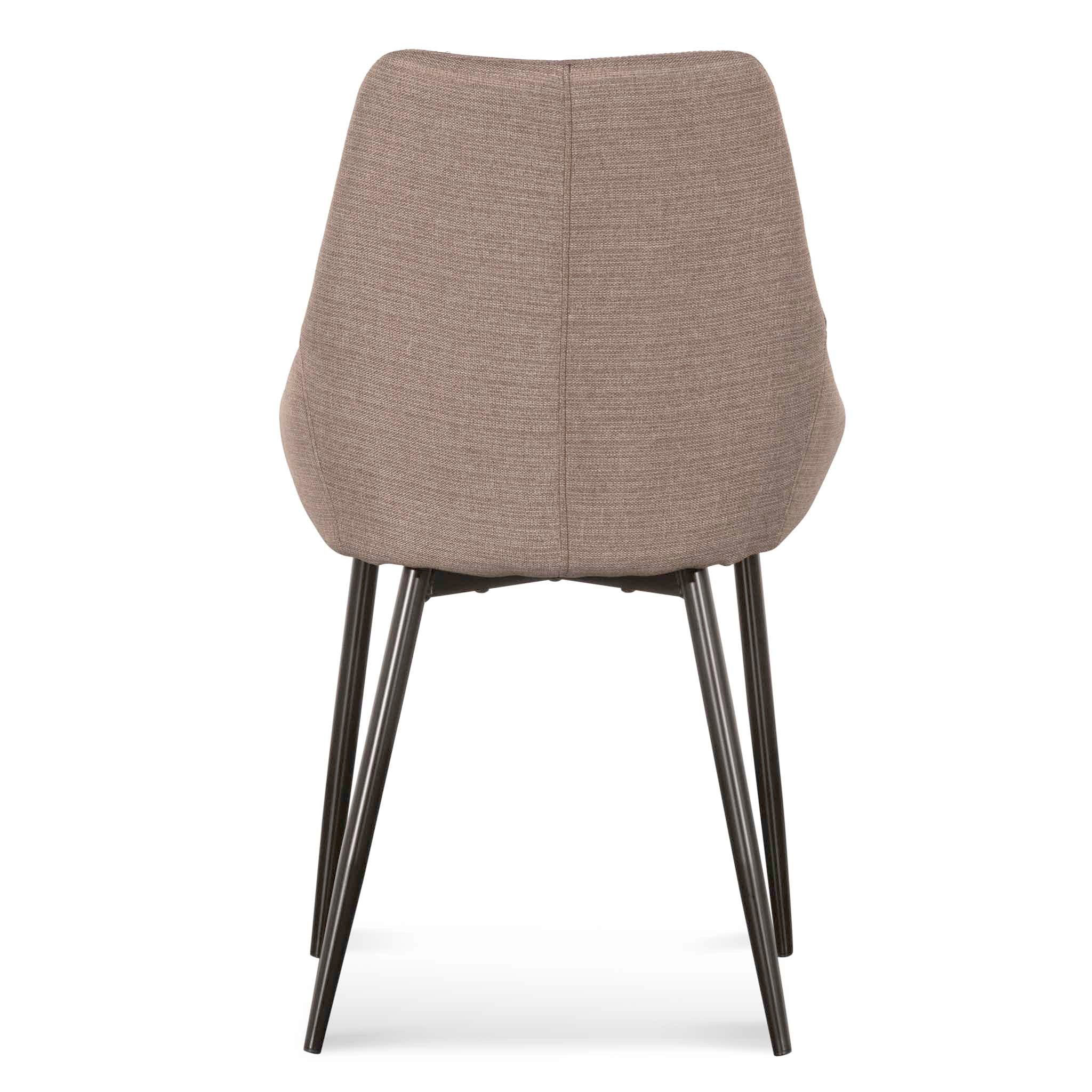 Set of 2 Millie Fabric Dining Chair - Brown Grey - Dining Chairs