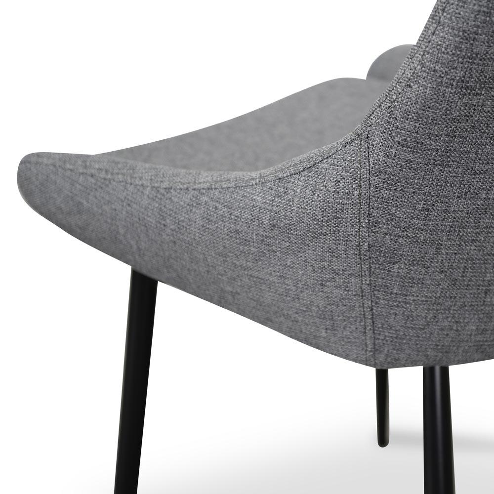 Set of 2 Millie Fabric Dining Chair - Dark Grey - Dining Chairs