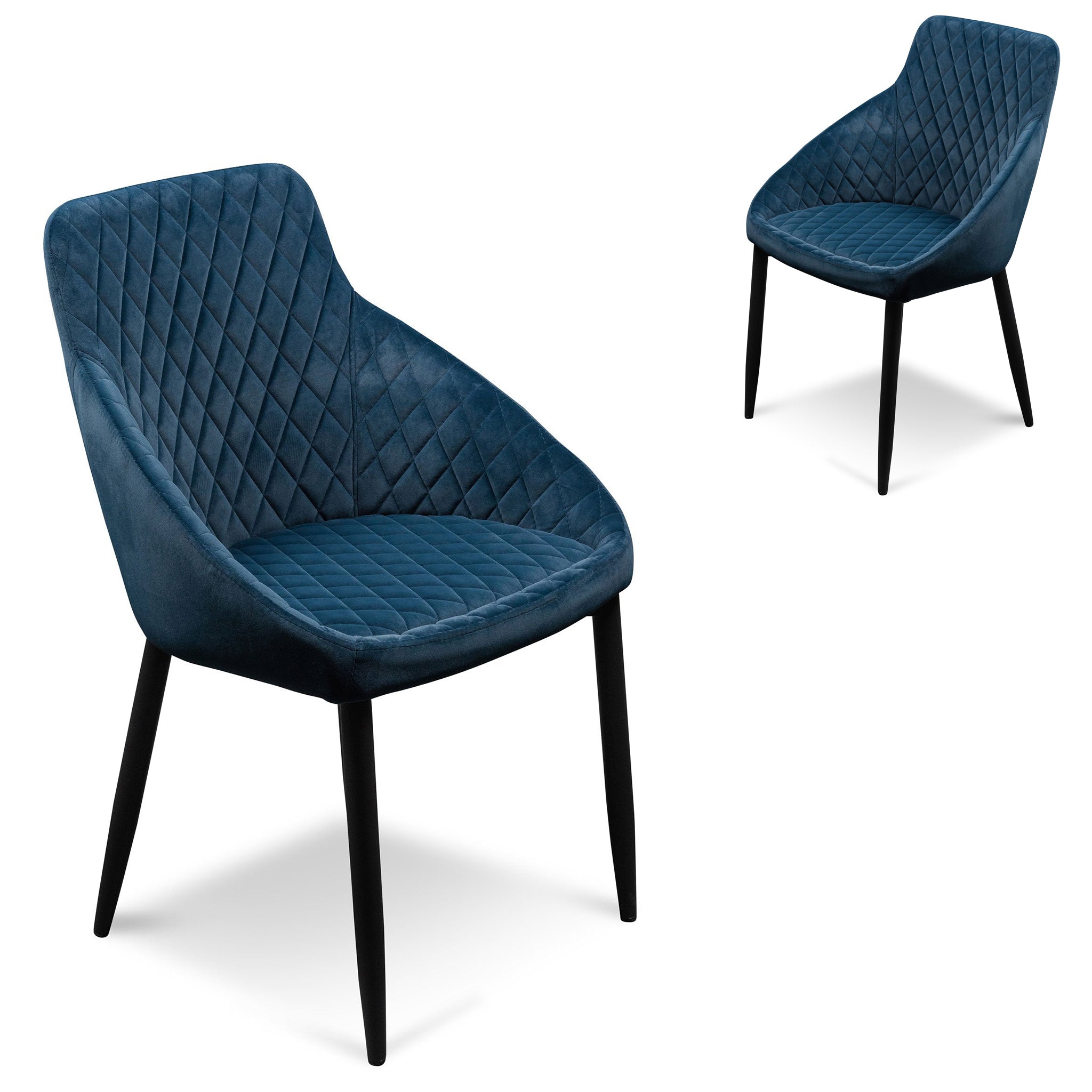 Set of 2 Rome Dining Chair - Navy Blue Velvet - Dining Chairs