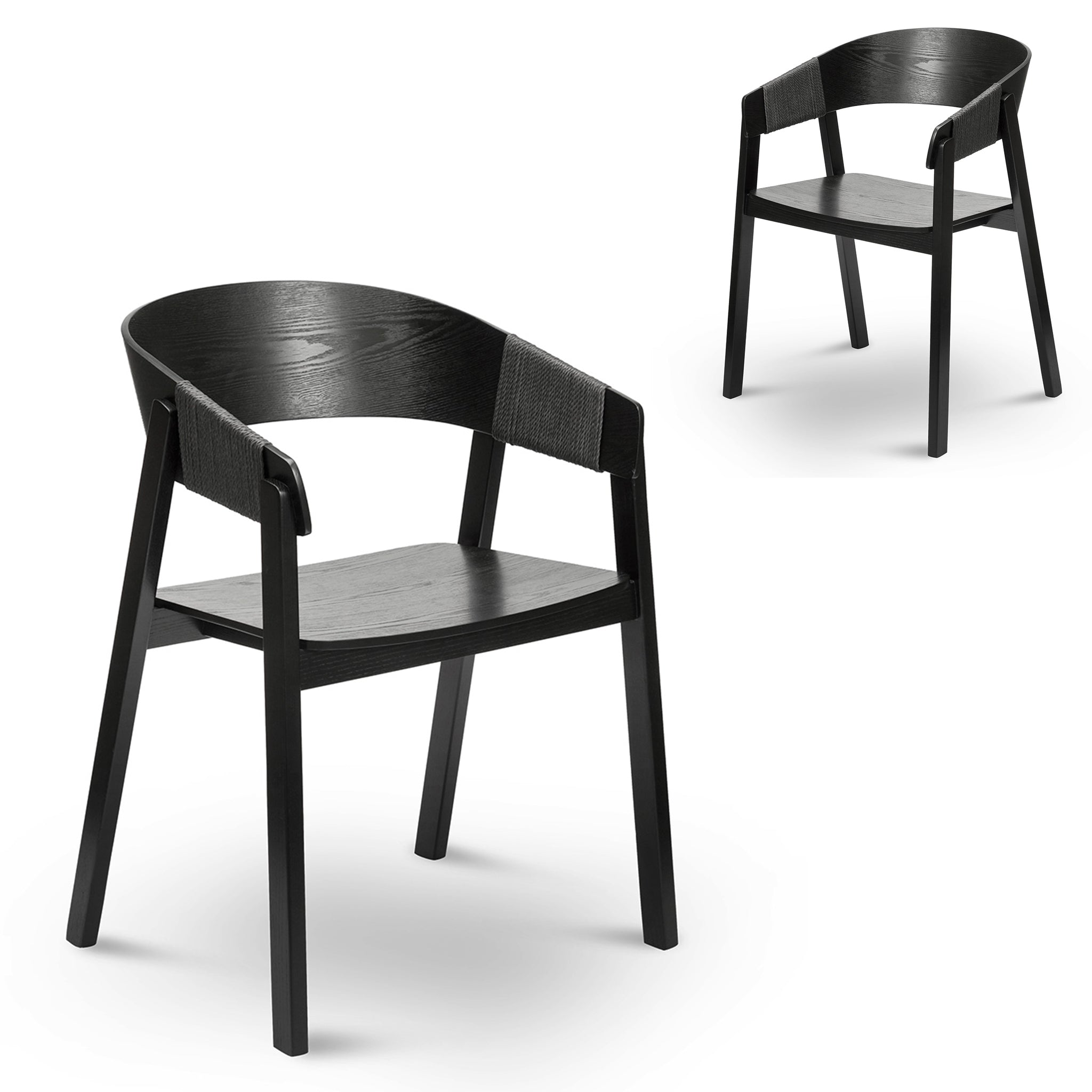 Set of 2 Vanessa Dining Chair - Full Black - Dining Chairs