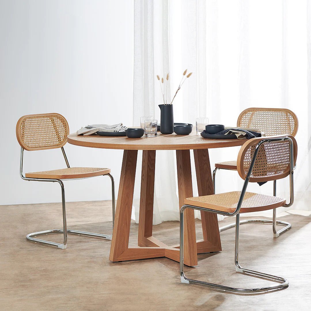 Set of 2 Wally Dining Chair - Natural Rattan - Dining Chairs