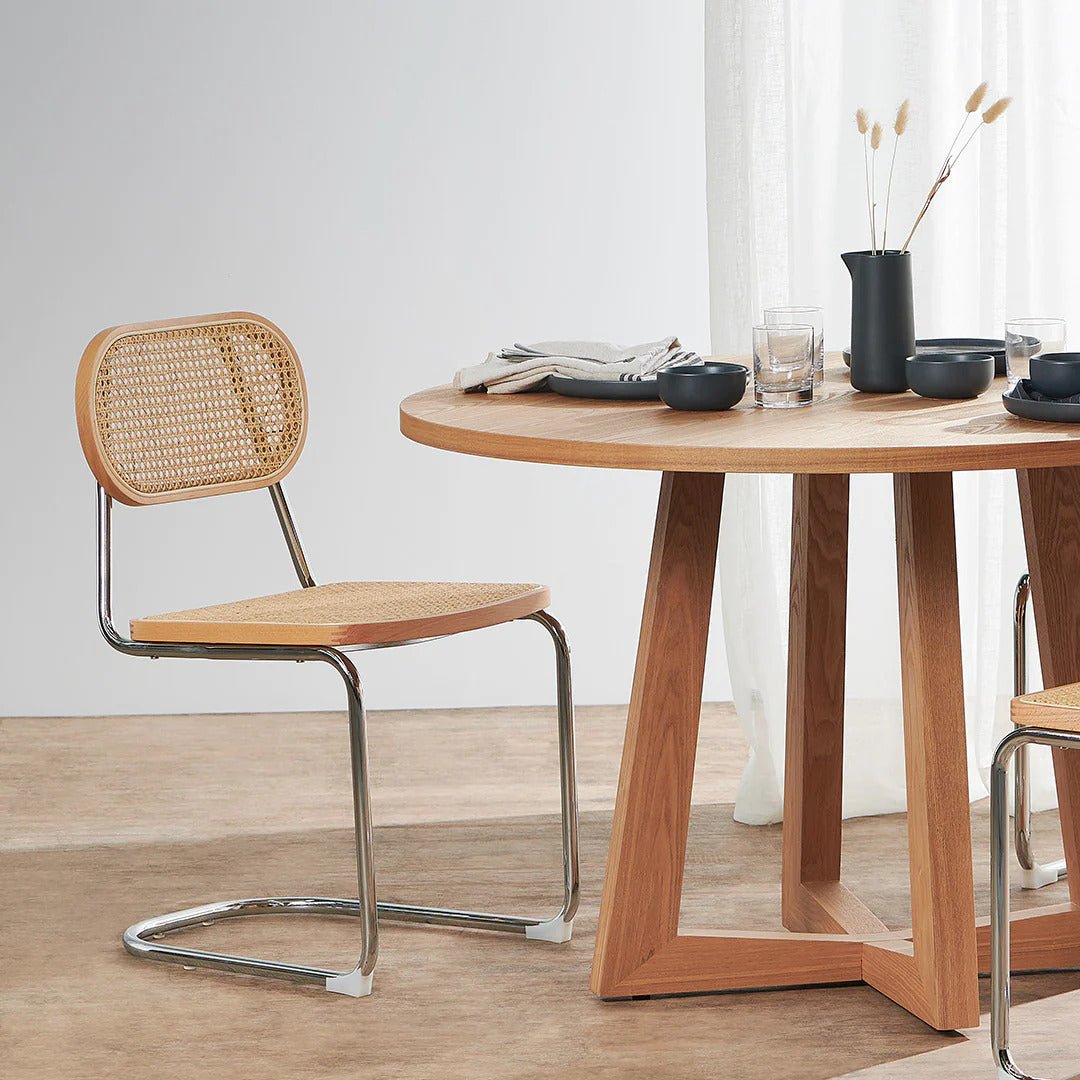 Set of 2 Wally Dining Chair - Natural Rattan - Dining Chairs