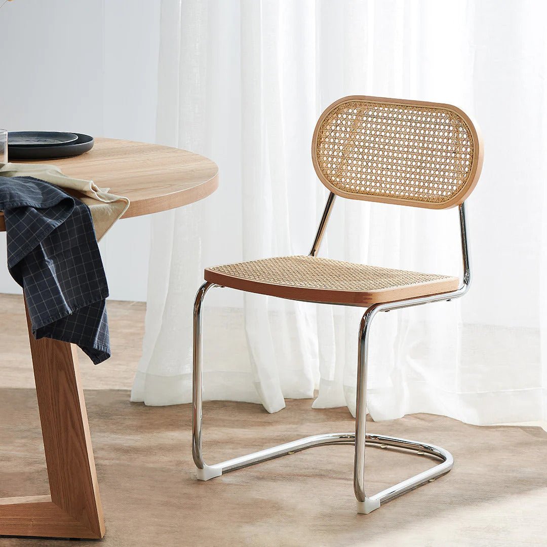 Set of 2 Wally Dining Chair - Natural Rattan - Dining Chairs
