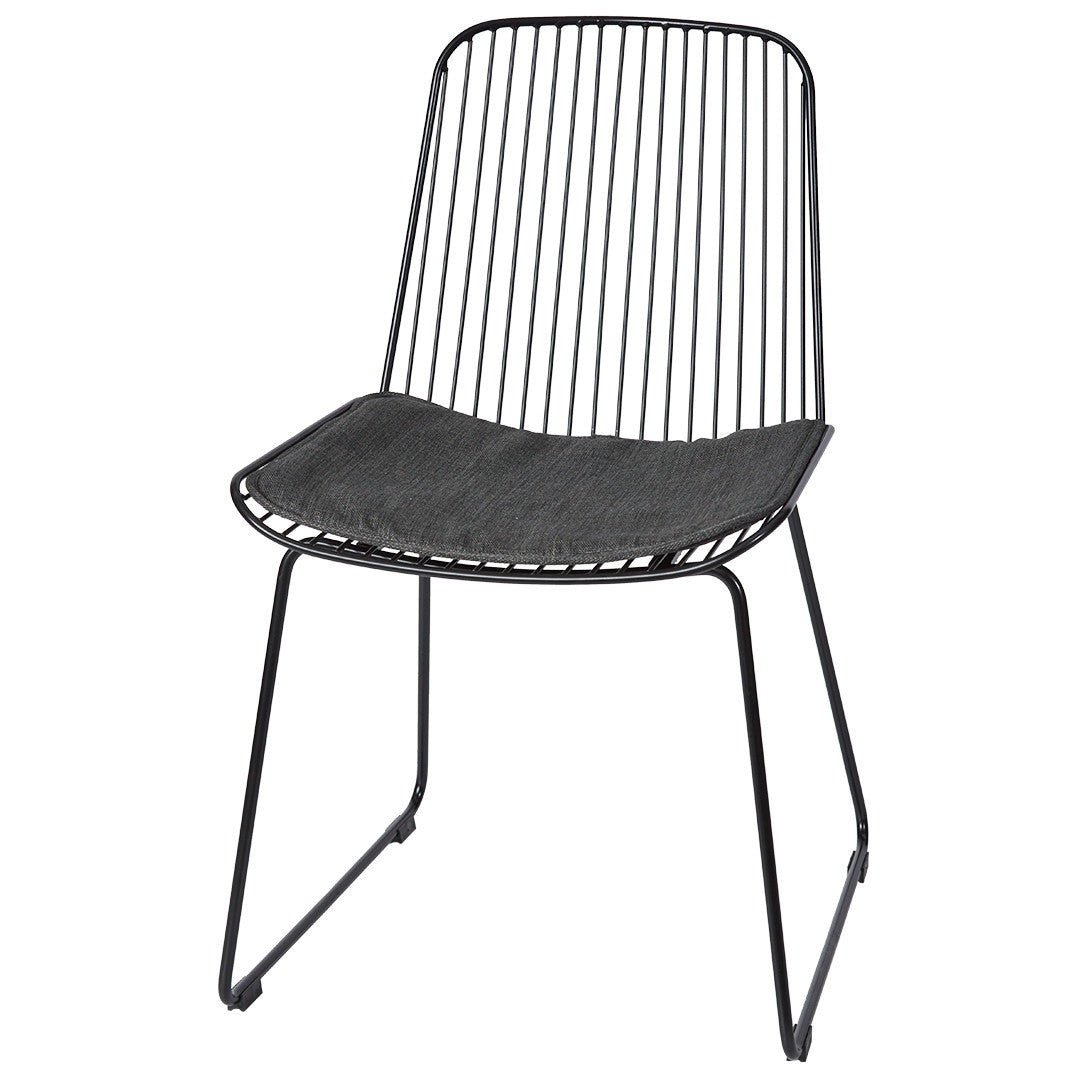 Set of 4 Vinta Steel Outdoor Dining Chair - Black - Dining Chairs