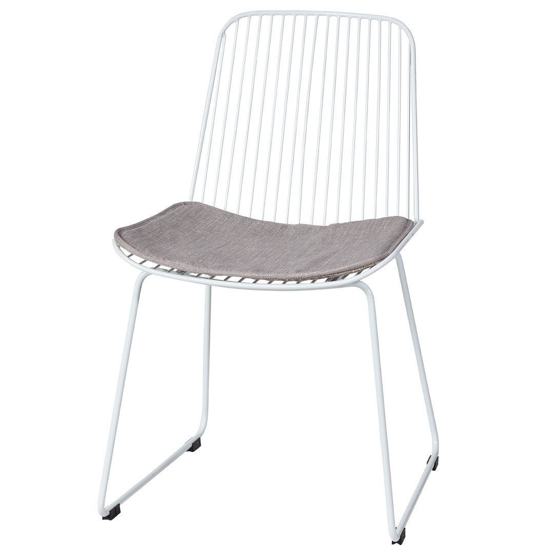 Set of 4 Vinta Steel Outdoor Dining Chair - White - Dining Chairs