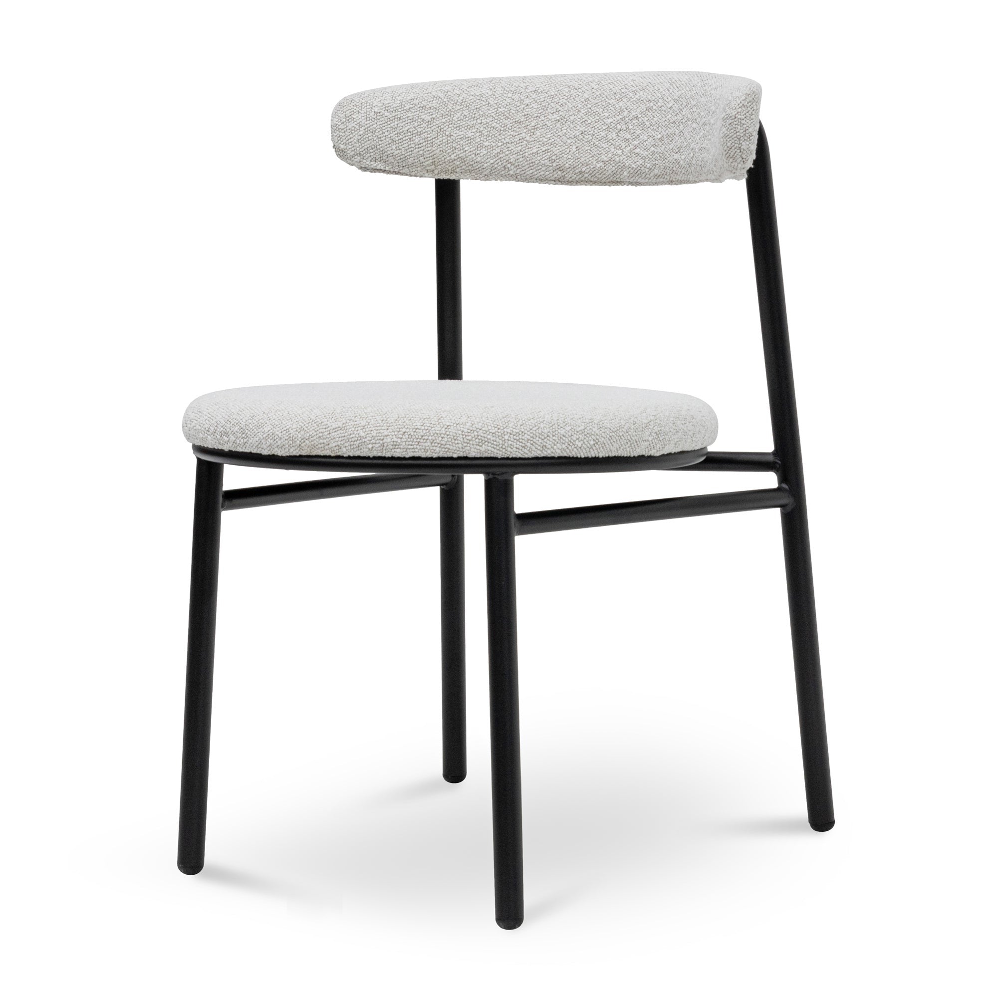 Shaun Fabric Dining Chair - Moon White Boucle - Dining Chairs