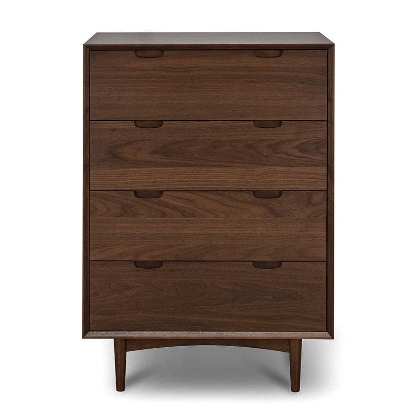 Stella 4 Drawer Chest Scandinavian Design - Walnut - Dressers